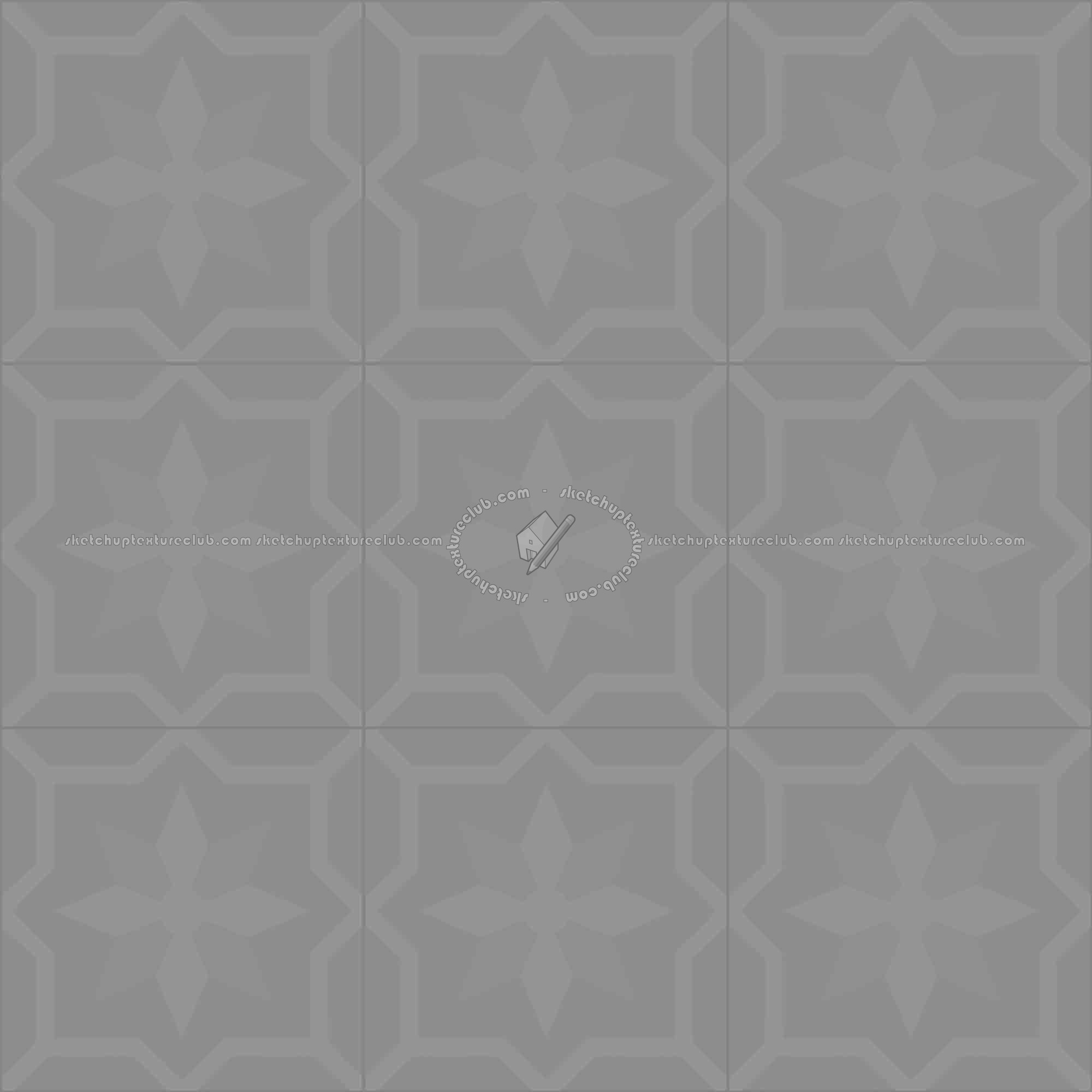 Textures   -   ARCHITECTURE   -   TILES INTERIOR   -   Cement - Encaustic   -   Cement  - Cement concrete tile texture seamless 13382 - Displacement