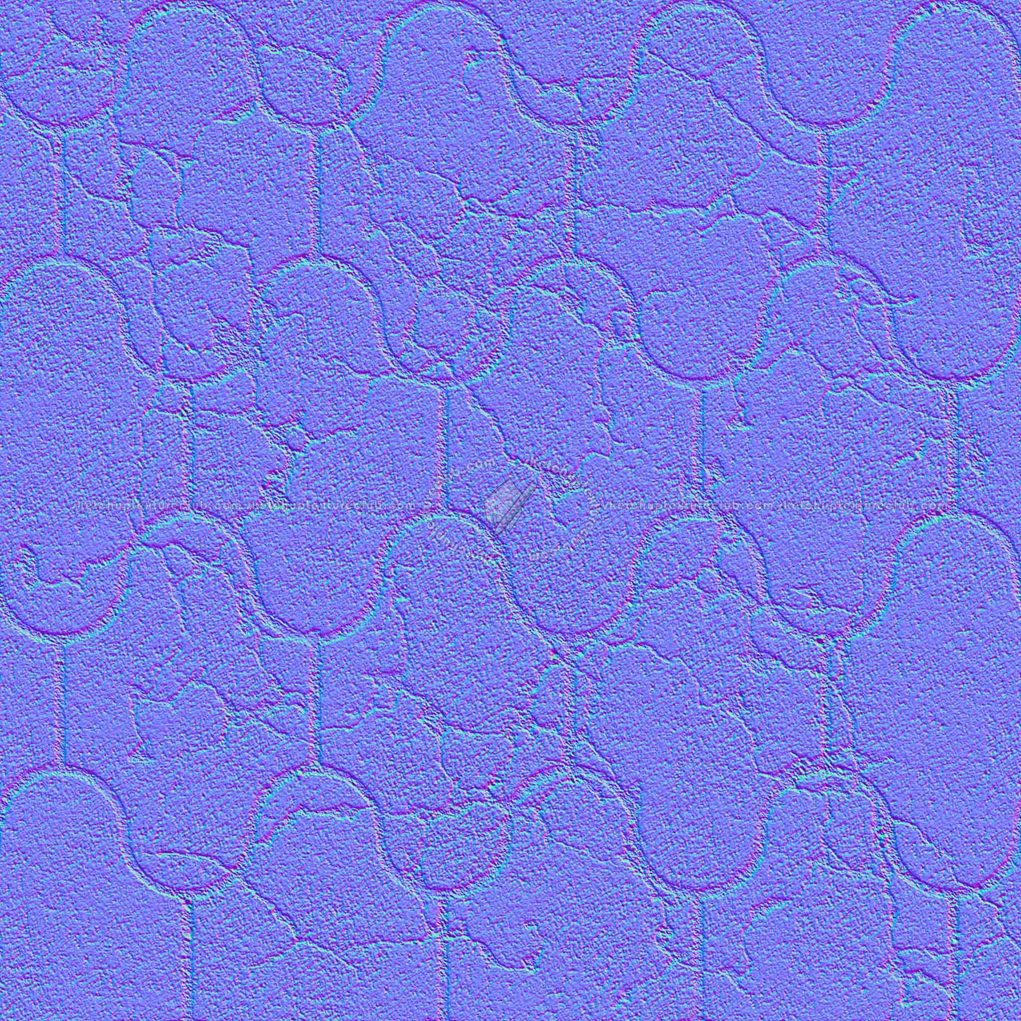 Textures   -   ARCHITECTURE   -   PAVING OUTDOOR   -   Concrete   -   Blocks damaged  - Concrete paving outdoor damaged texture seamless 05546 - Normal