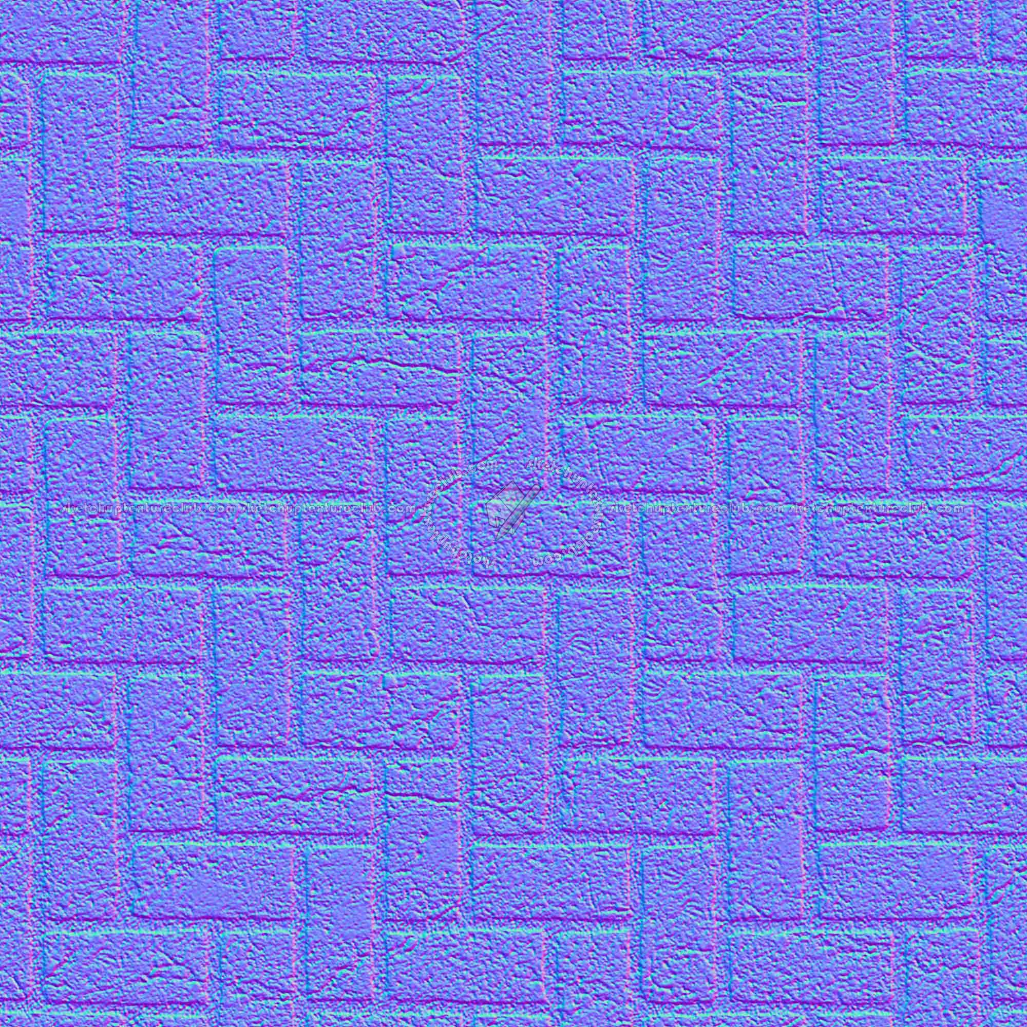 Textures   -   ARCHITECTURE   -   PAVING OUTDOOR   -   Concrete   -   Herringbone  - Concrete paving herringbone outdoor texture seamless 05857 - Normal