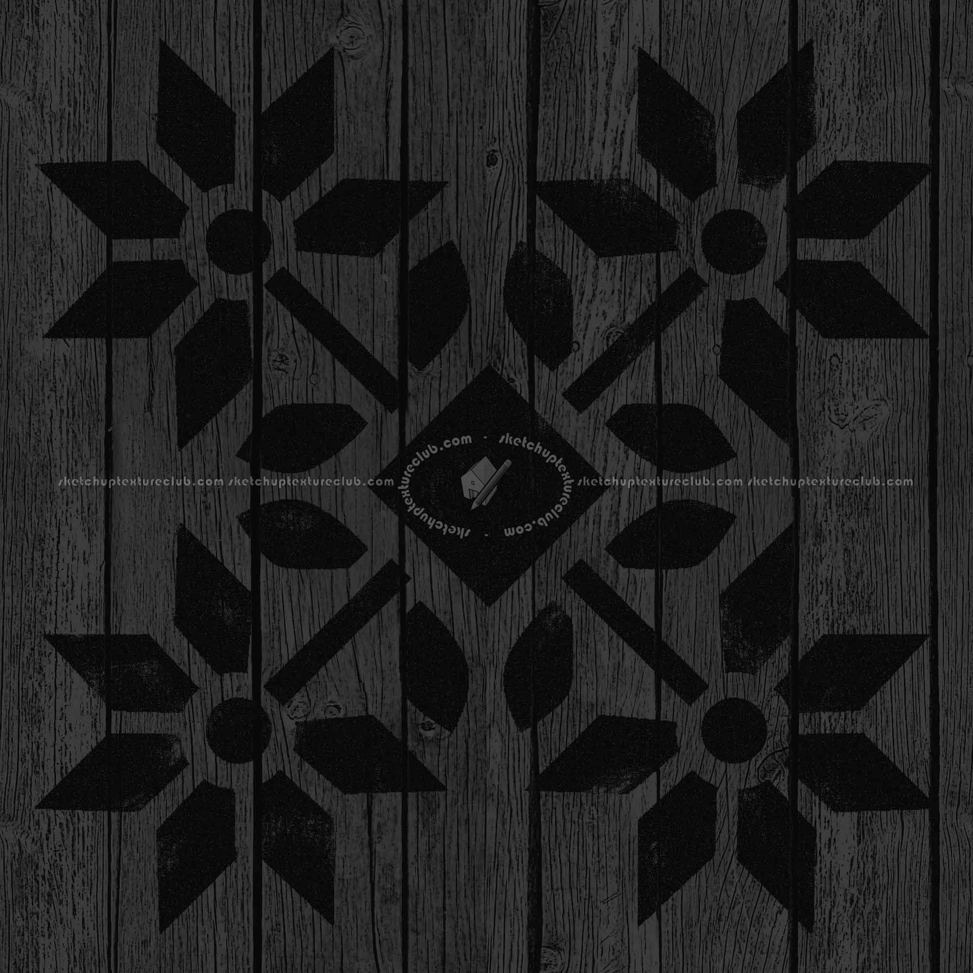 Textures   -   ARCHITECTURE   -   WOOD FLOORS   -   Decorated  - Parquet decorated stencil texture seamless 04692 - Specular