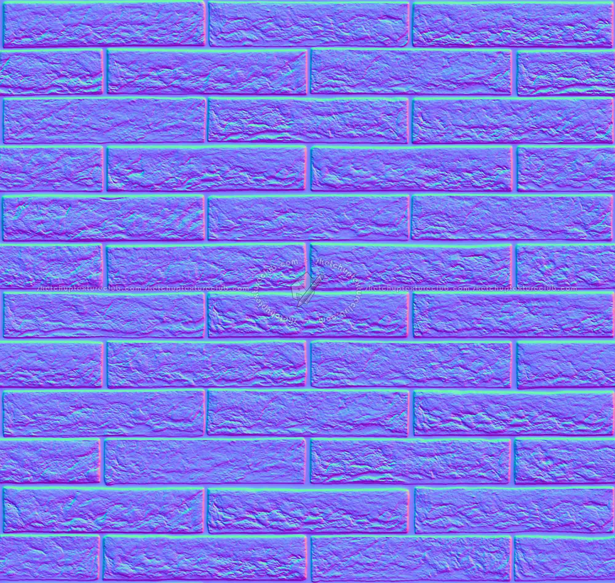Textures   -   ARCHITECTURE   -   BRICKS   -   Facing Bricks   -   Rustic  - Rustic bricks texture seamless 00241 - Normal