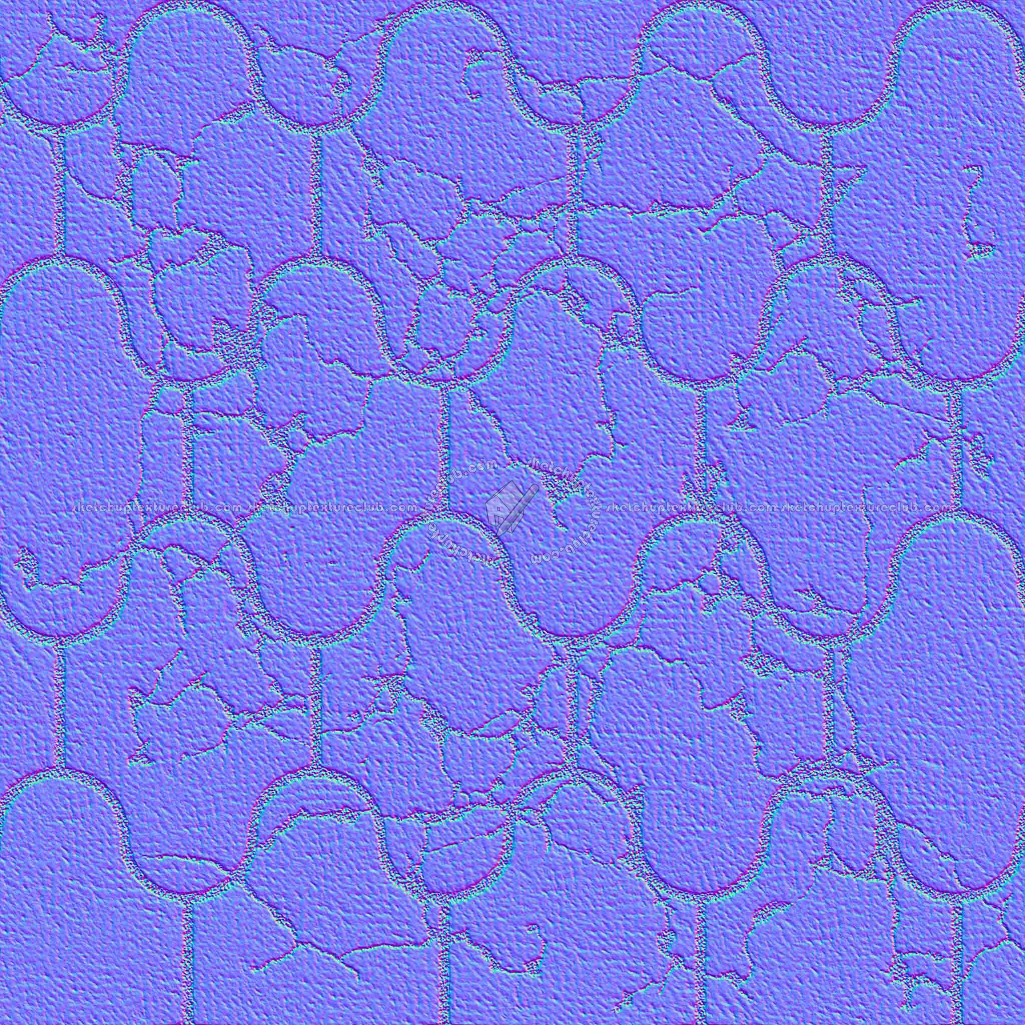 Textures   -   ARCHITECTURE   -   PAVING OUTDOOR   -   Concrete   -   Blocks damaged  - Concrete paving outdoor damaged texture seamless 05547 - Normal