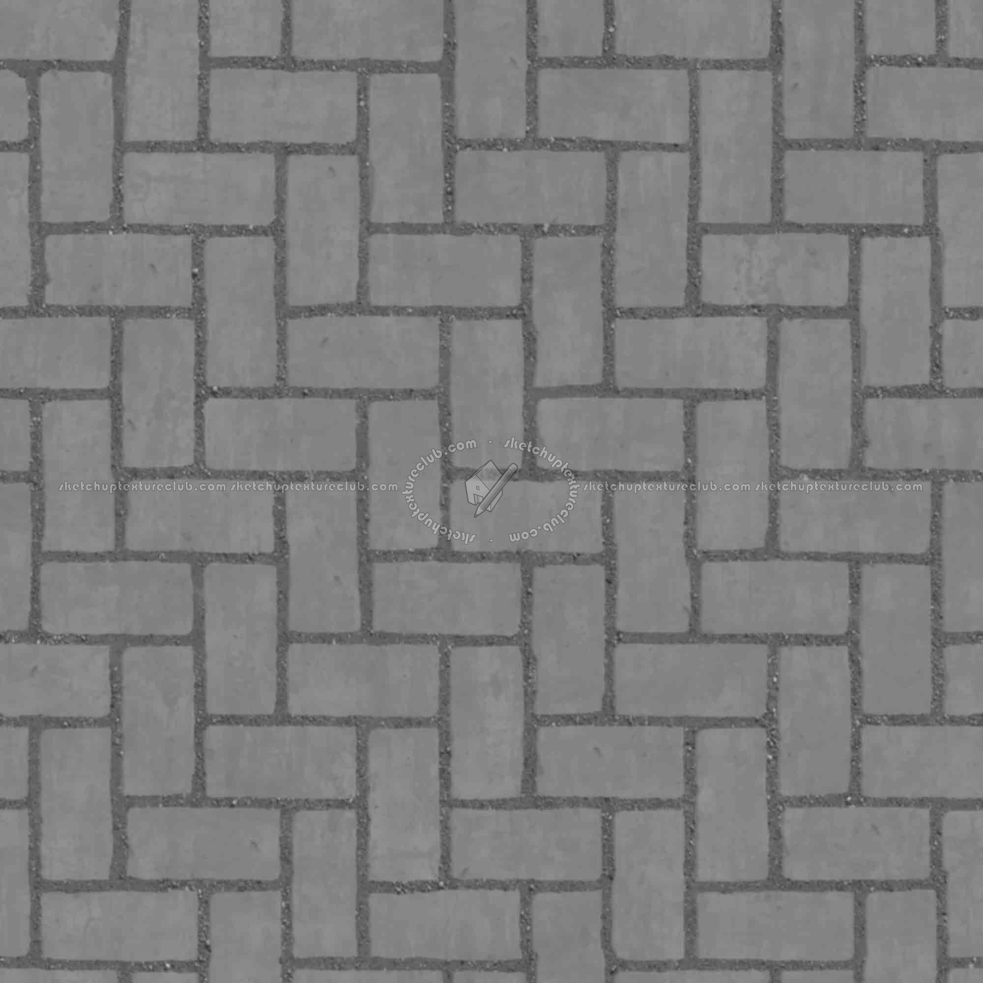 Textures   -   ARCHITECTURE   -   PAVING OUTDOOR   -   Concrete   -   Herringbone  - Concrete paving herringbone outdoor texture seamless 05858 - Displacement