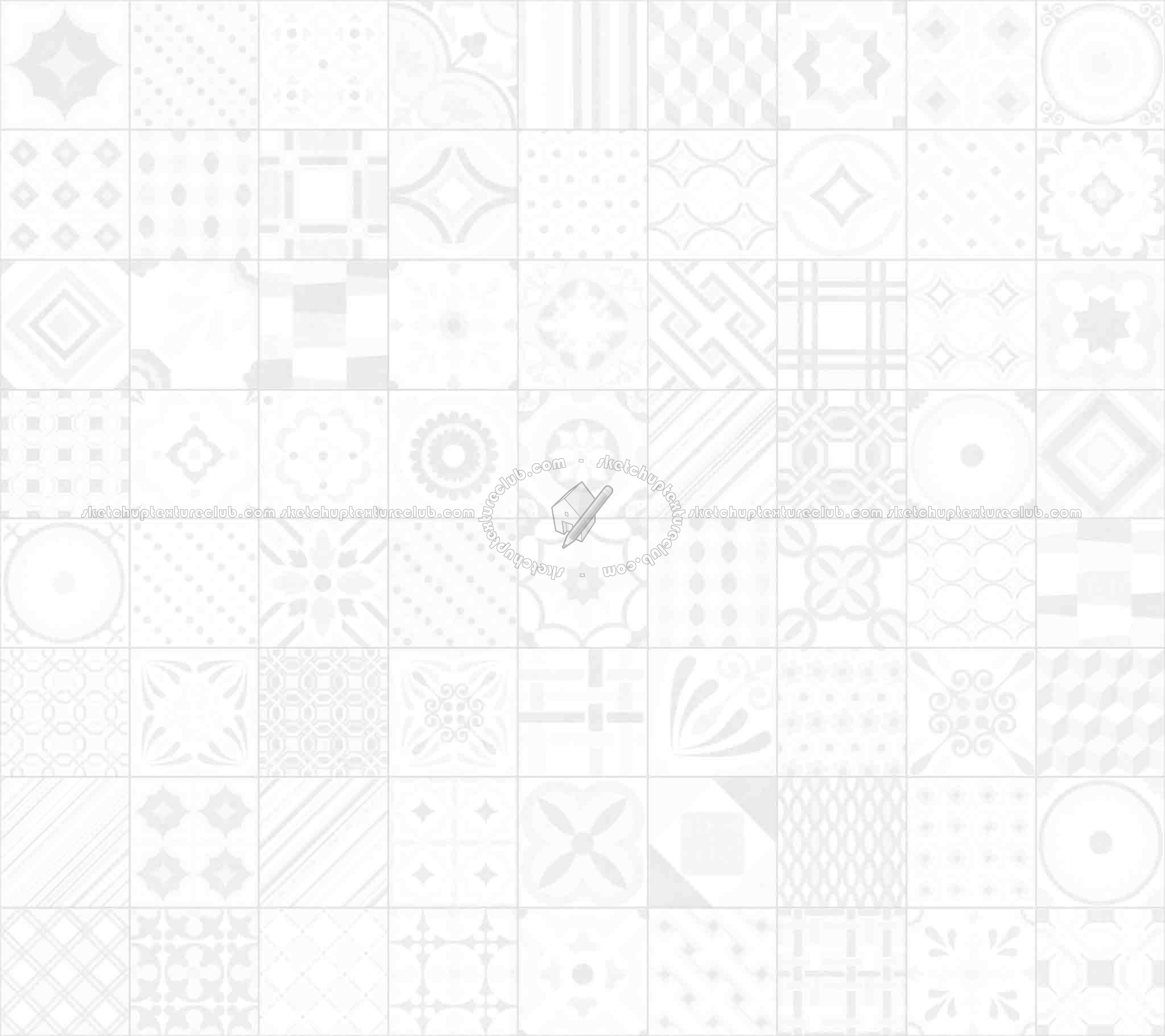 Textures - ARCHITECTURE - TILES INTERIOR - Ornate tiles - Patchwork - Gres patchwork tiles PBR texture seamless 21927 - Ambient occlusion