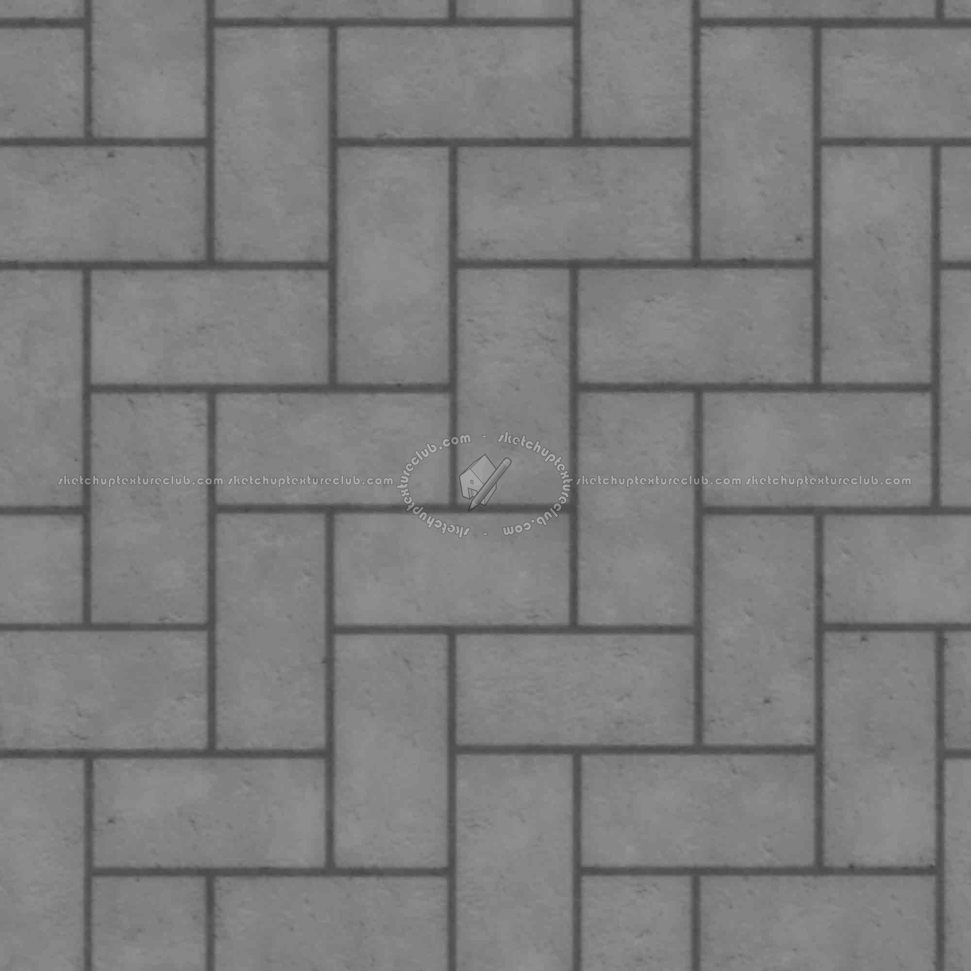 Textures   -   ARCHITECTURE   -   PAVING OUTDOOR   -   Concrete   -   Herringbone  - Concrete paving herringbone outdoor texture seamless 05799 - Displacement