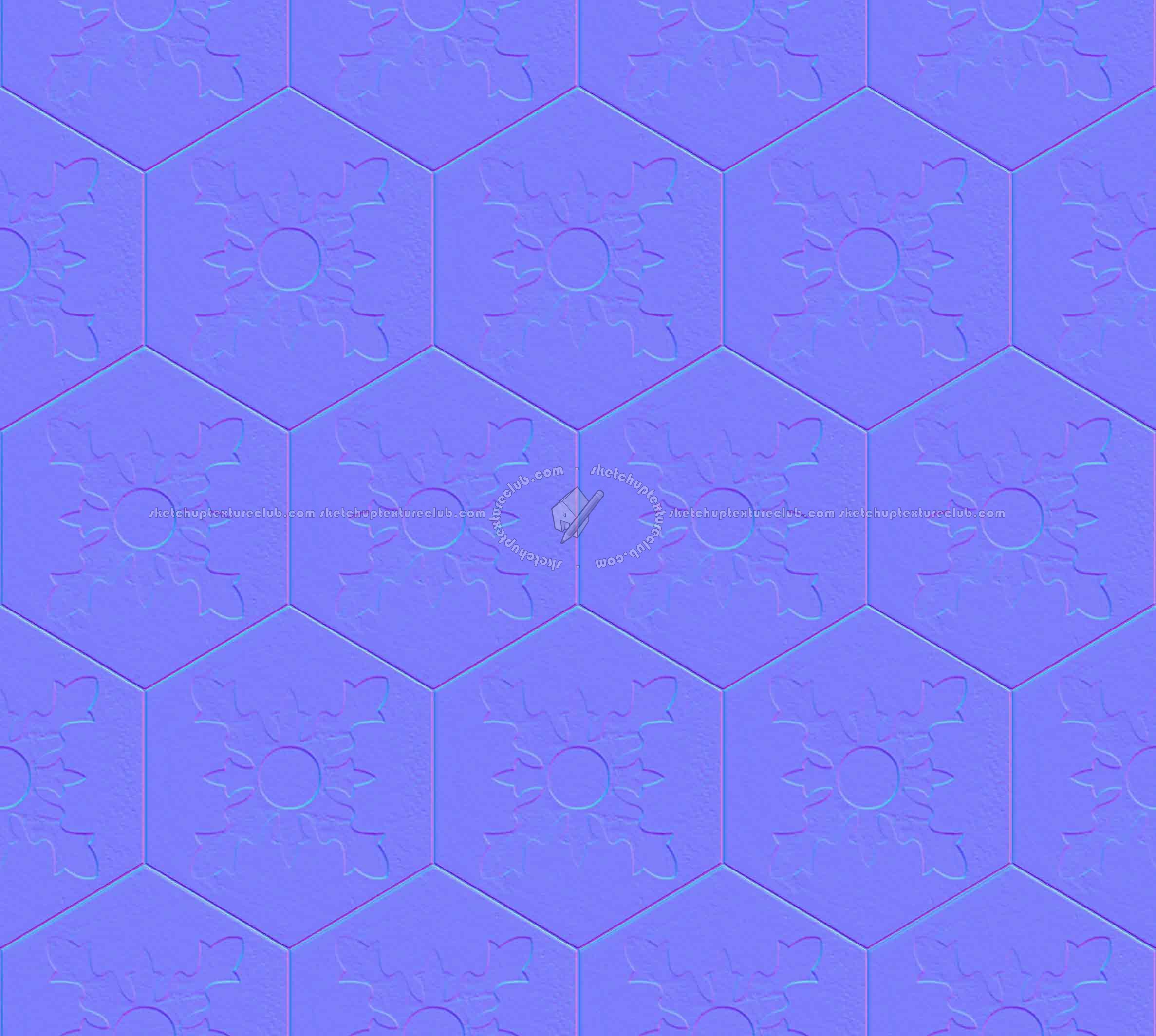 Textures   -   ARCHITECTURE   -   TILES INTERIOR   -   Hexagonal mixed  - Hexagonal tile texture seamless 16871 - Normal