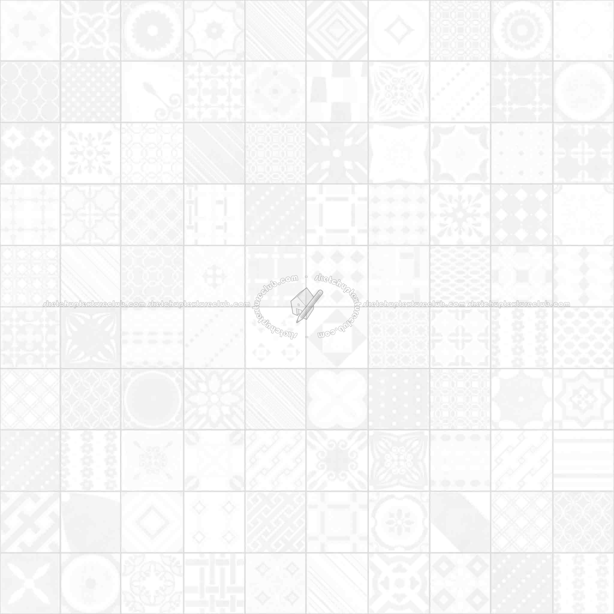 Textures   -   ARCHITECTURE   -   TILES INTERIOR   -   Ornate tiles   -   Patchwork  - Gres patchwork tiles PBR texture seamless 21928 - Ambient occlusion