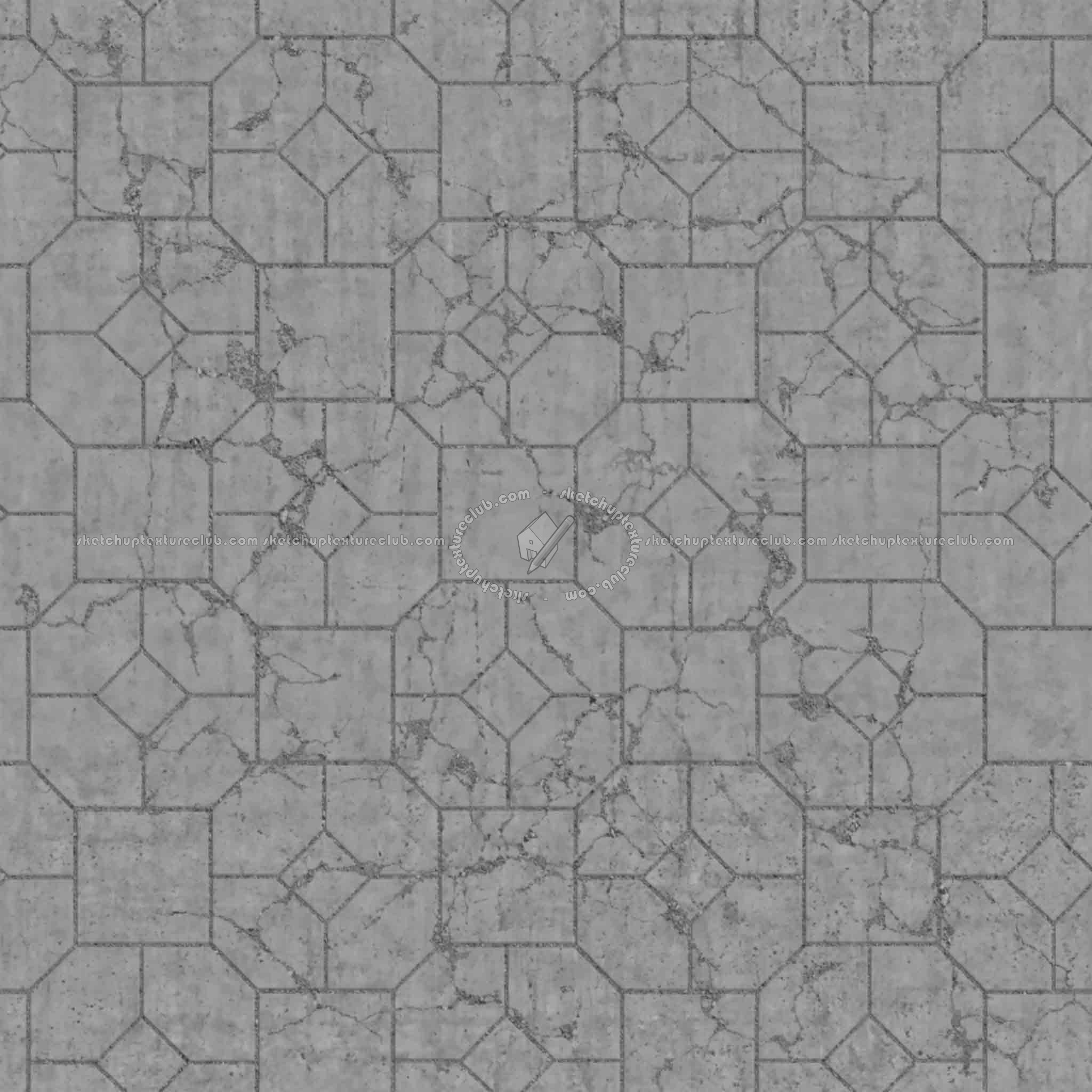 Textures   -   ARCHITECTURE   -   PAVING OUTDOOR   -   Concrete   -   Blocks damaged  - Concrete paving outdoor damaged texture seamless 05549 - Displacement