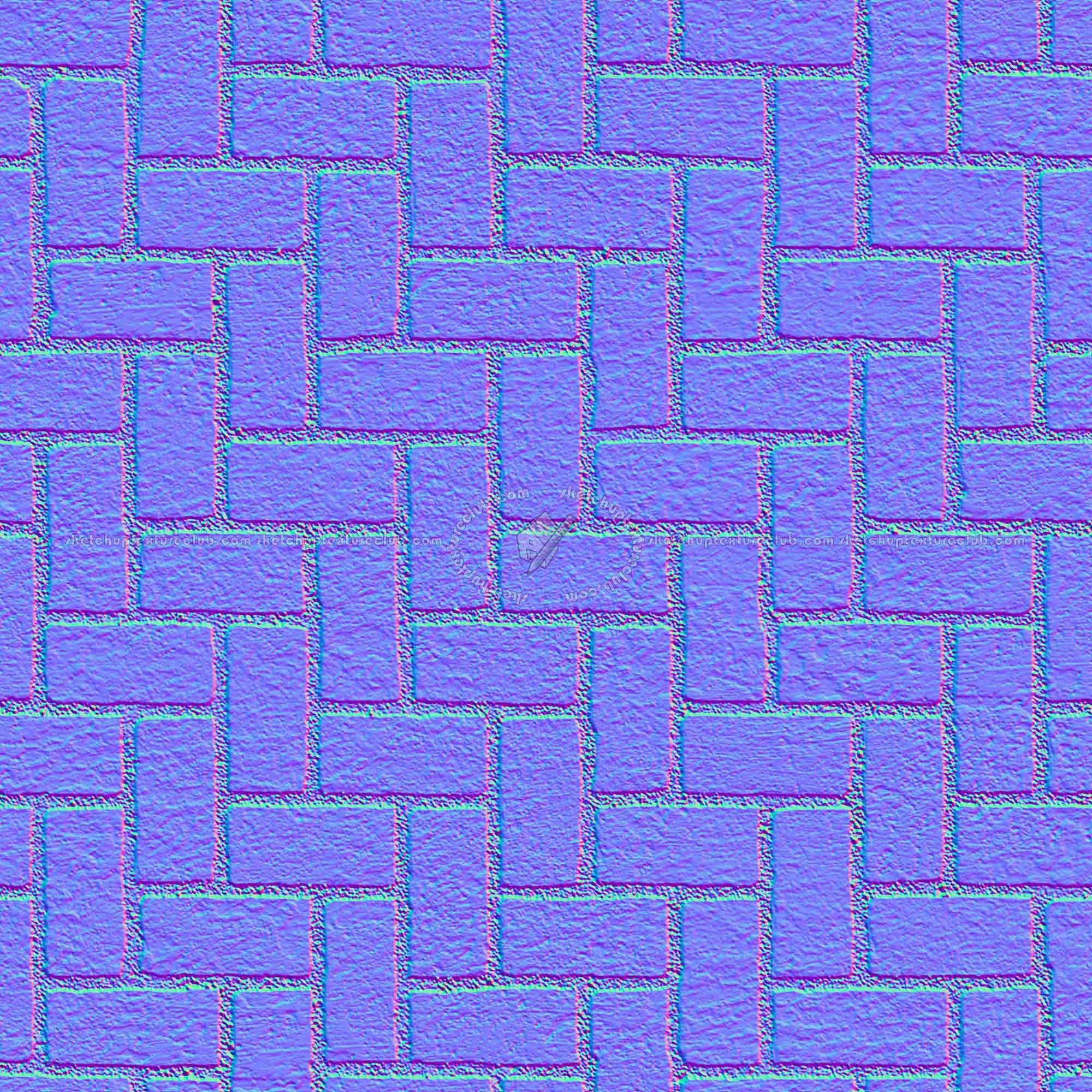 Textures   -   ARCHITECTURE   -   PAVING OUTDOOR   -   Concrete   -   Herringbone  - Concrete paving herringbone outdoor texture seamless 05860 - Normal