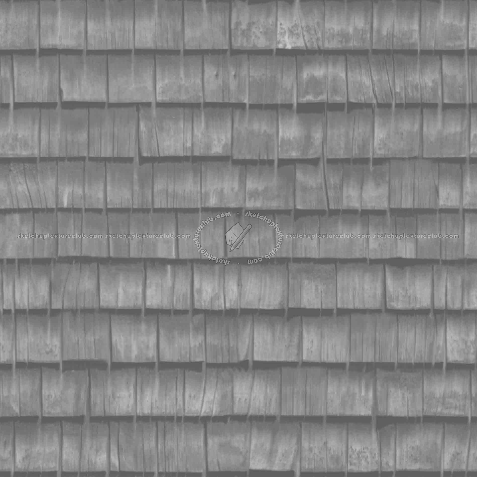 Textures   -   ARCHITECTURE   -   ROOFINGS   -   Shingles wood  - Wood shingle roof texture seamless 03849 - Displacement