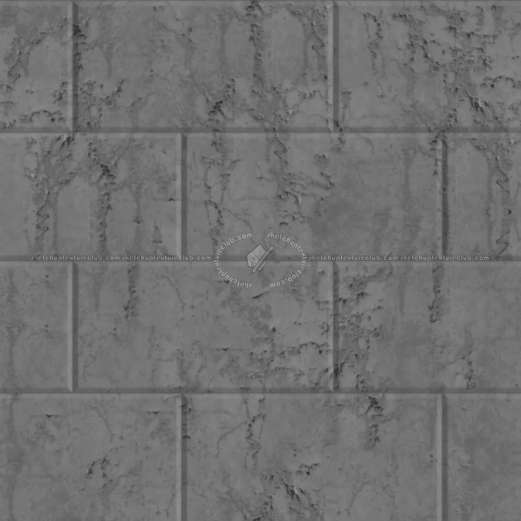 Textures   -   ARCHITECTURE   -   CONCRETE   -   Plates   -   Dirty  - Concrete dirt plates wall texture seamless 01788 - Displacement