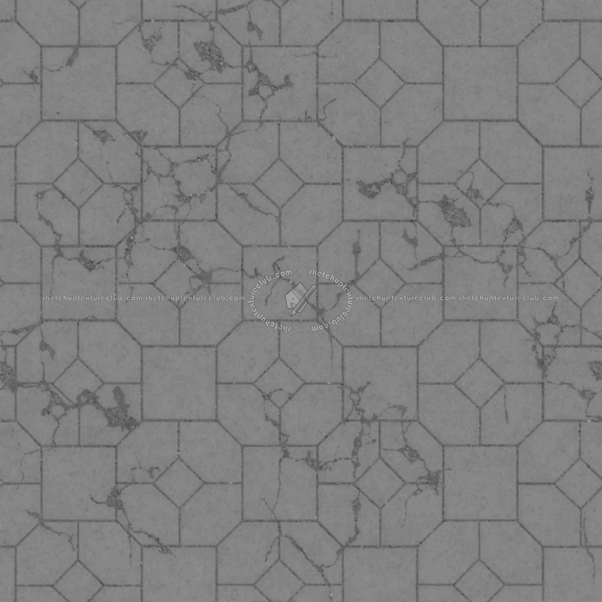 Textures   -   ARCHITECTURE   -   PAVING OUTDOOR   -   Concrete   -   Blocks damaged  - Concrete paving outdoor damaged texture seamless 05551 - Displacement