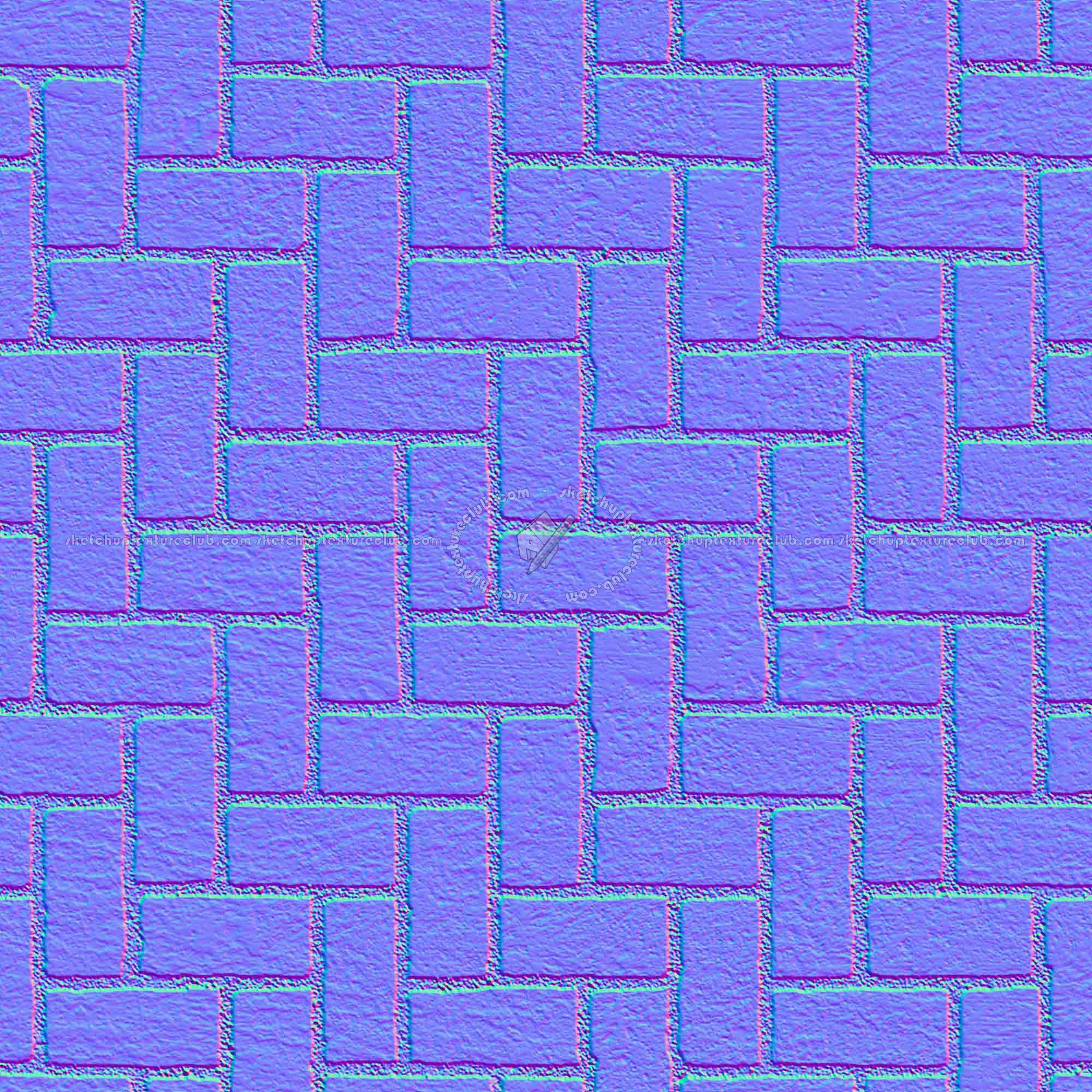 Textures   -   ARCHITECTURE   -   PAVING OUTDOOR   -   Concrete   -   Herringbone  - Concrete paving herringbone outdoor texture seamless 05862 - Normal