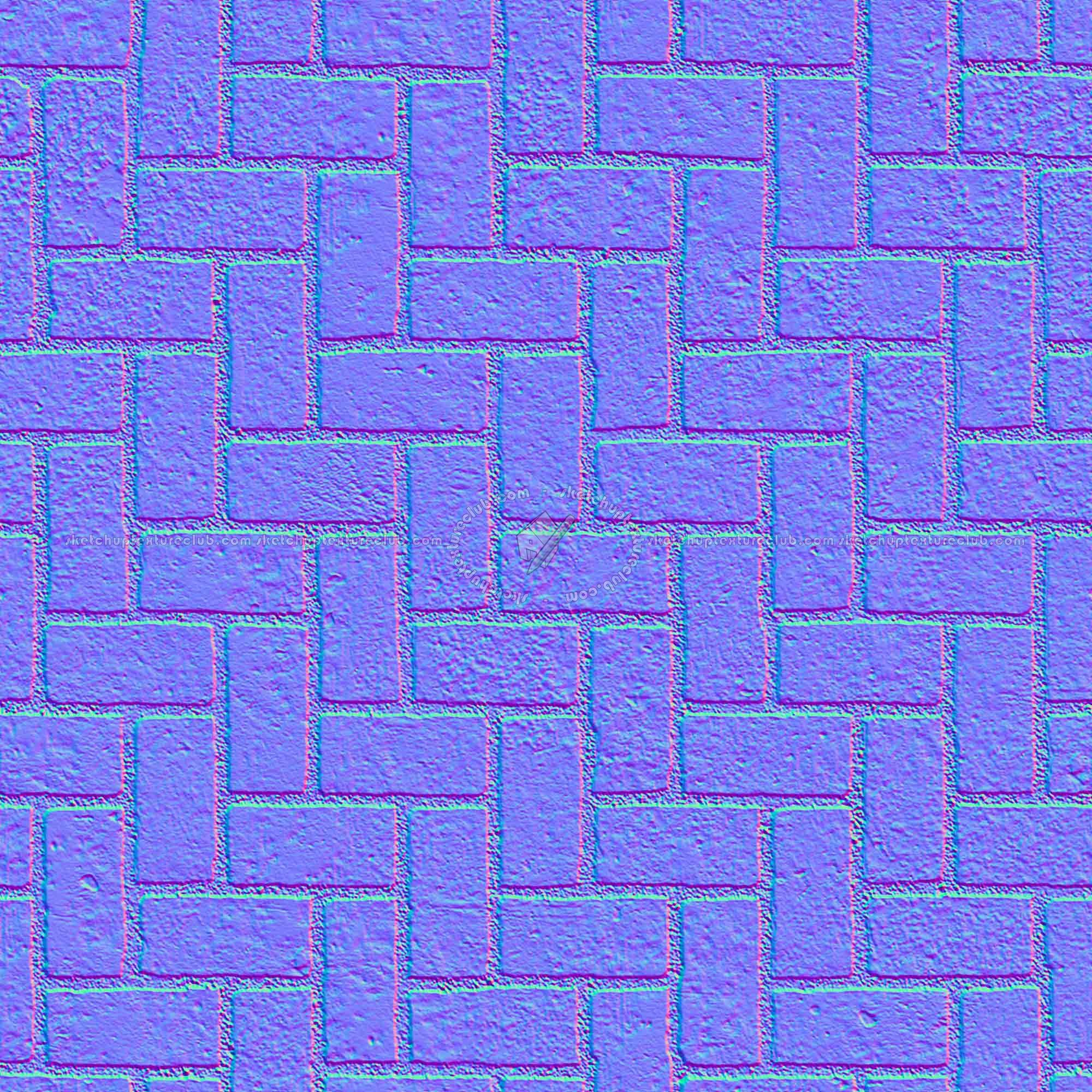 Textures   -   ARCHITECTURE   -   PAVING OUTDOOR   -   Concrete   -   Herringbone  - Concrete paving herringbone outdoor texture seamless 05863 - Normal