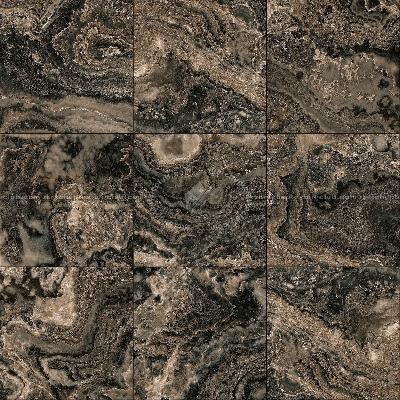 Textures   -   ARCHITECTURE   -   TILES INTERIOR   -   Marble tiles   -   Brown  - Decorative tiles agata effect Pbr texture seamless 22318 (seamless)