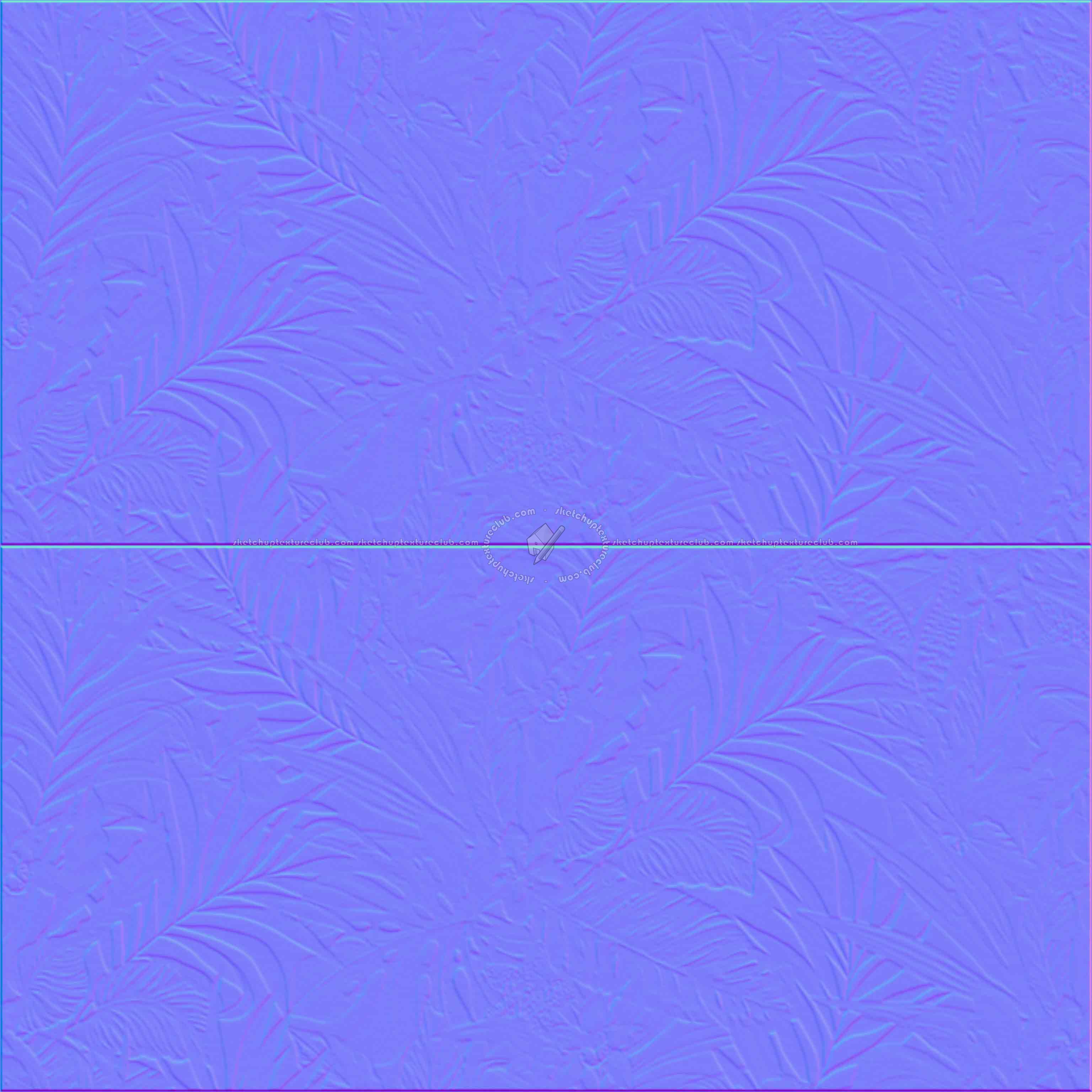 Textures   -   ARCHITECTURE   -   TILES INTERIOR   -   Ornate tiles   -   Floral tiles  - caribbean pattern tile pbr texture seamless 22204 - Normal