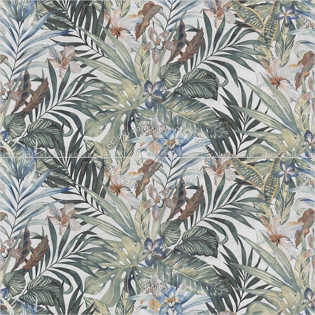 Textures   -   ARCHITECTURE   -   TILES INTERIOR   -   Ornate tiles   -   Floral tiles  - caribbean pattern tile pbr texture seamless 22204 (seamless)