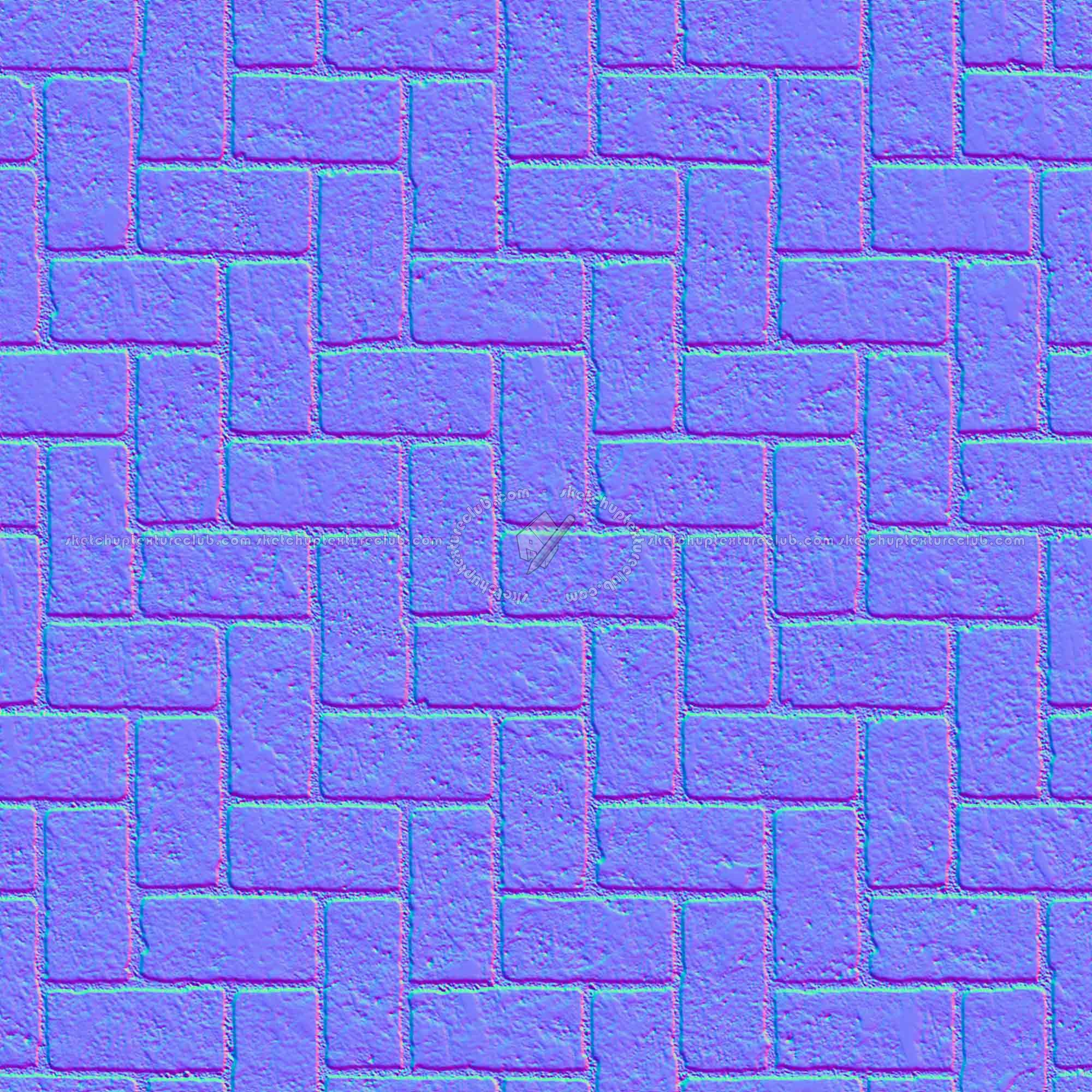 Textures   -   ARCHITECTURE   -   PAVING OUTDOOR   -   Concrete   -   Herringbone  - Concrete paving herringbone outdoor texture seamless 05864 - Normal