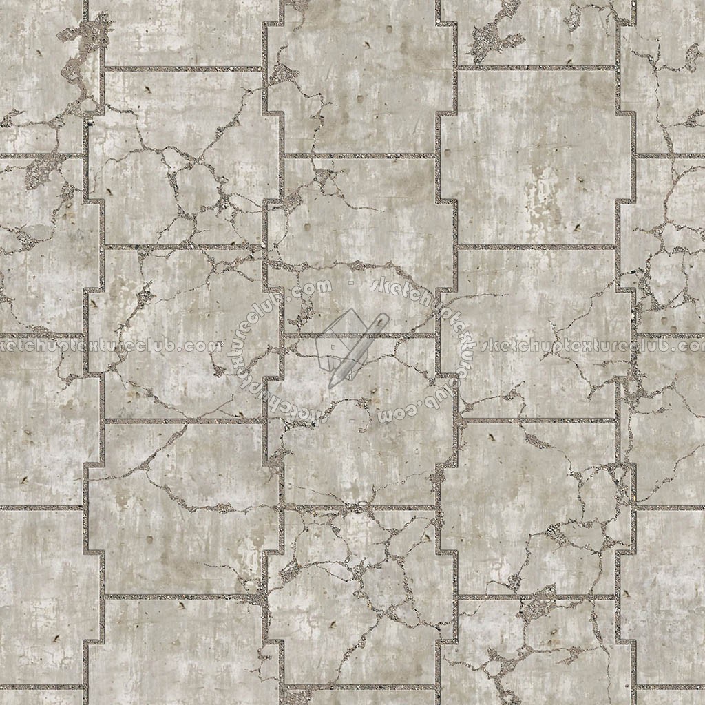 Textures   -   ARCHITECTURE   -   PAVING OUTDOOR   -   Concrete   -   Blocks damaged  - Concrete paving outdoor damaged texture seamless 05554 (seamless)