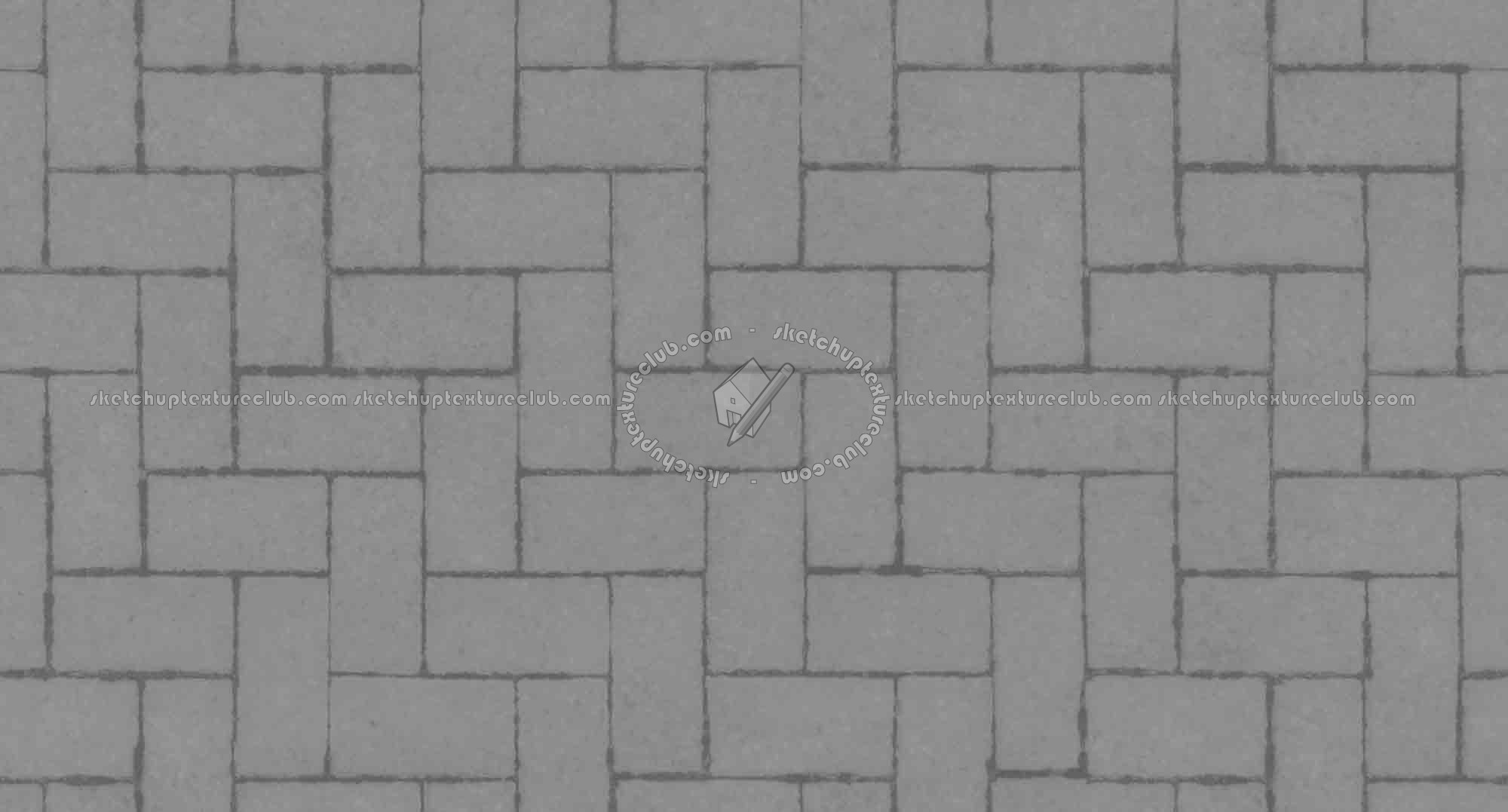 Textures   -   ARCHITECTURE   -   PAVING OUTDOOR   -   Concrete   -   Herringbone  - Herringbone concrete paving outdoor with moss texture seamless 19257 - Displacement