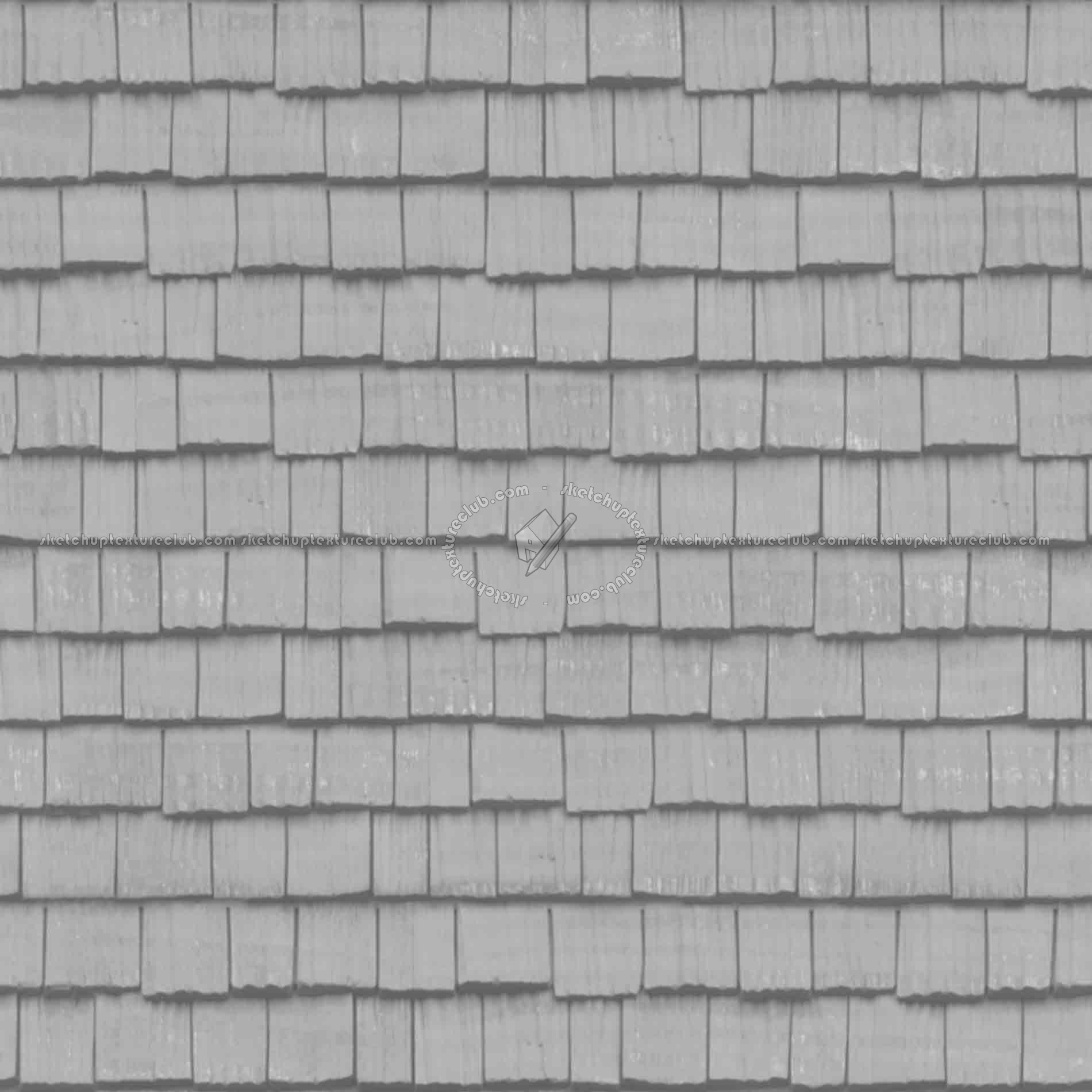 Textures   -   ARCHITECTURE   -   ROOFINGS   -   Shingles wood  - Wood shingle roof texture seamless 03855 - Displacement