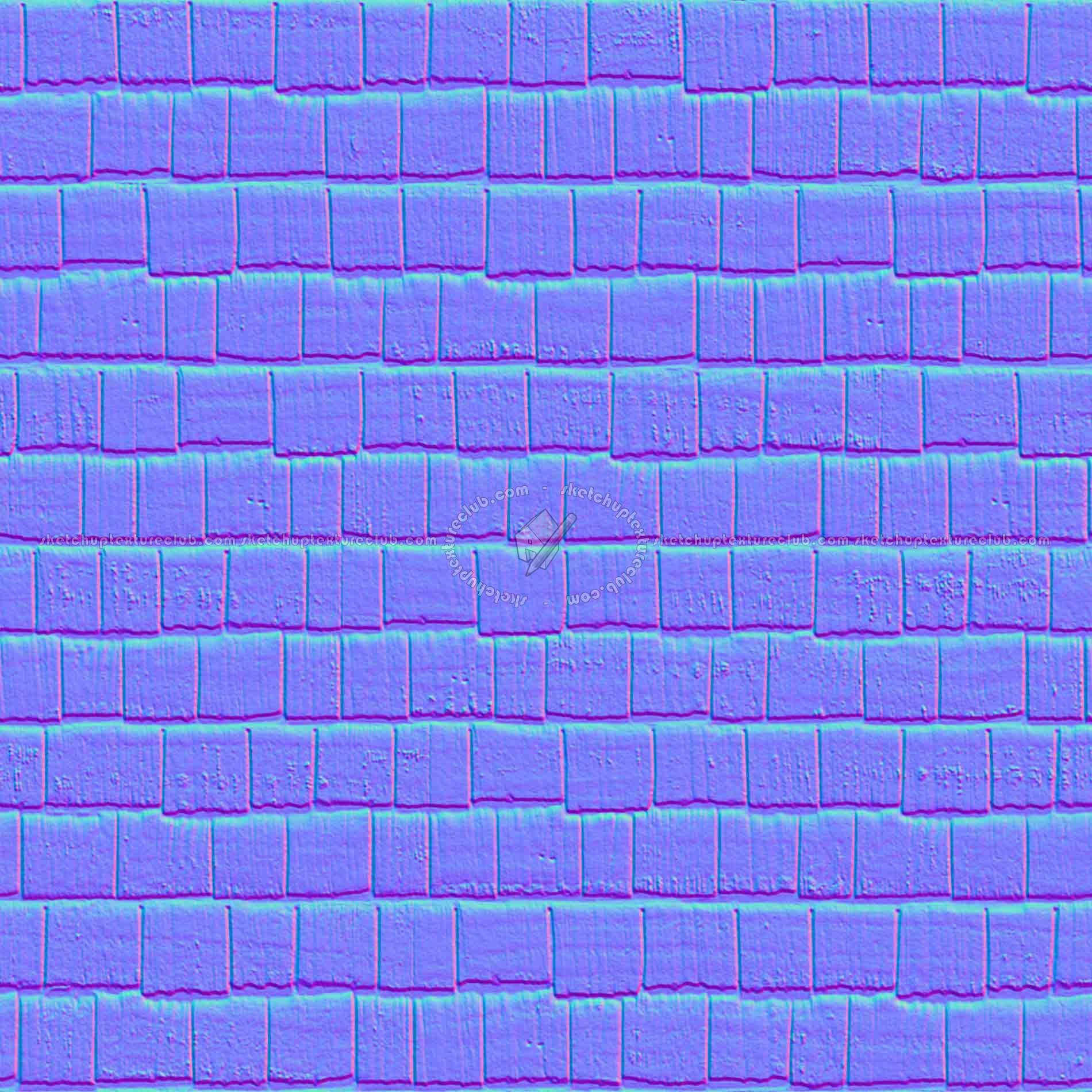 Textures   -   ARCHITECTURE   -   ROOFINGS   -   Shingles wood  - Wood shingle roof texture seamless 03855 - Normal