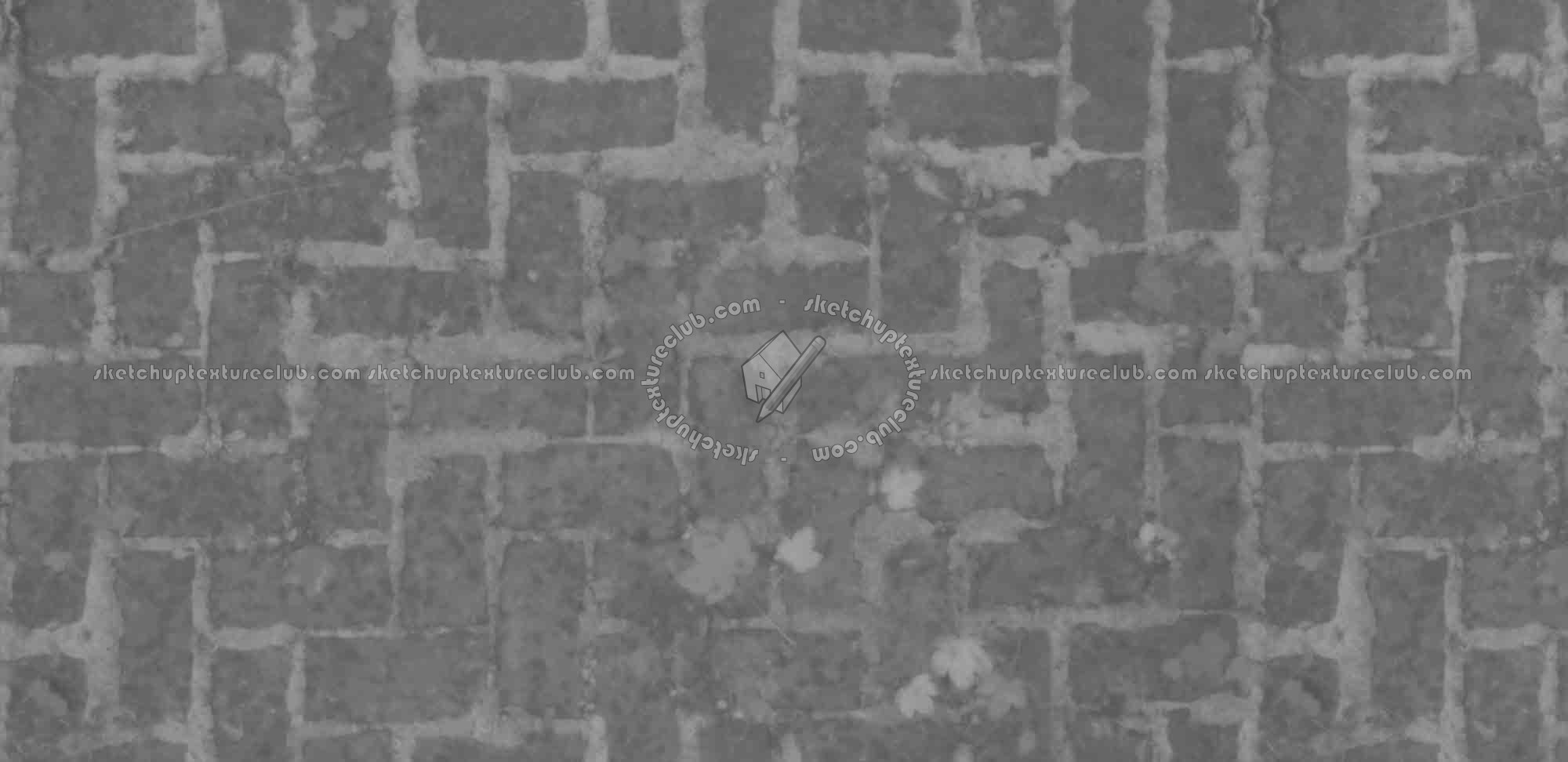 Textures   -   ARCHITECTURE   -   PAVING OUTDOOR   -   Concrete   -   Herringbone  - Herringbone dirty concrete paving outdoor with moss texture seamless 19274 - Displacement