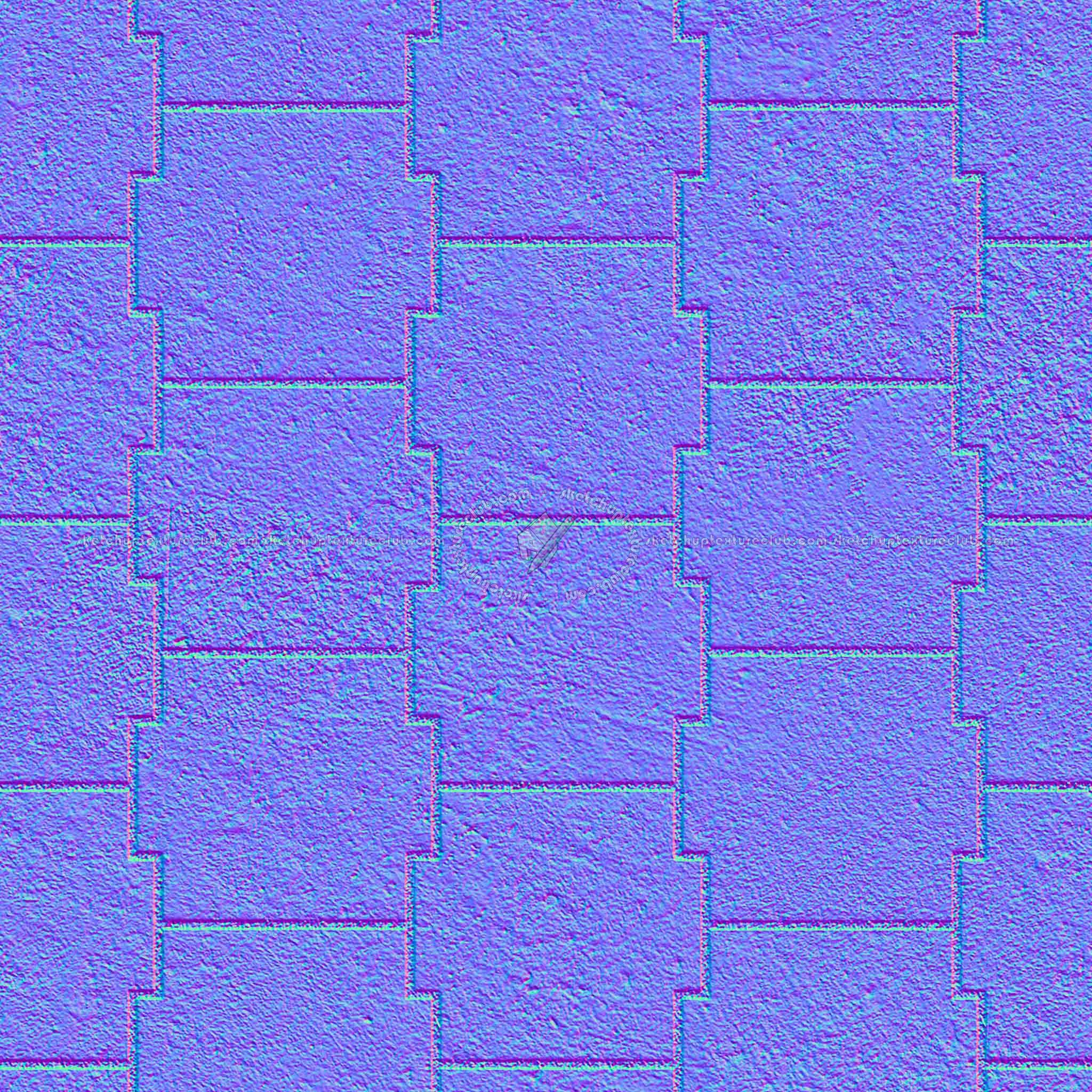 Textures   -   ARCHITECTURE   -   PAVING OUTDOOR   -   Concrete   -   Blocks damaged  - Concrete paving outdoor damaged texture seamless 05557 - Normal