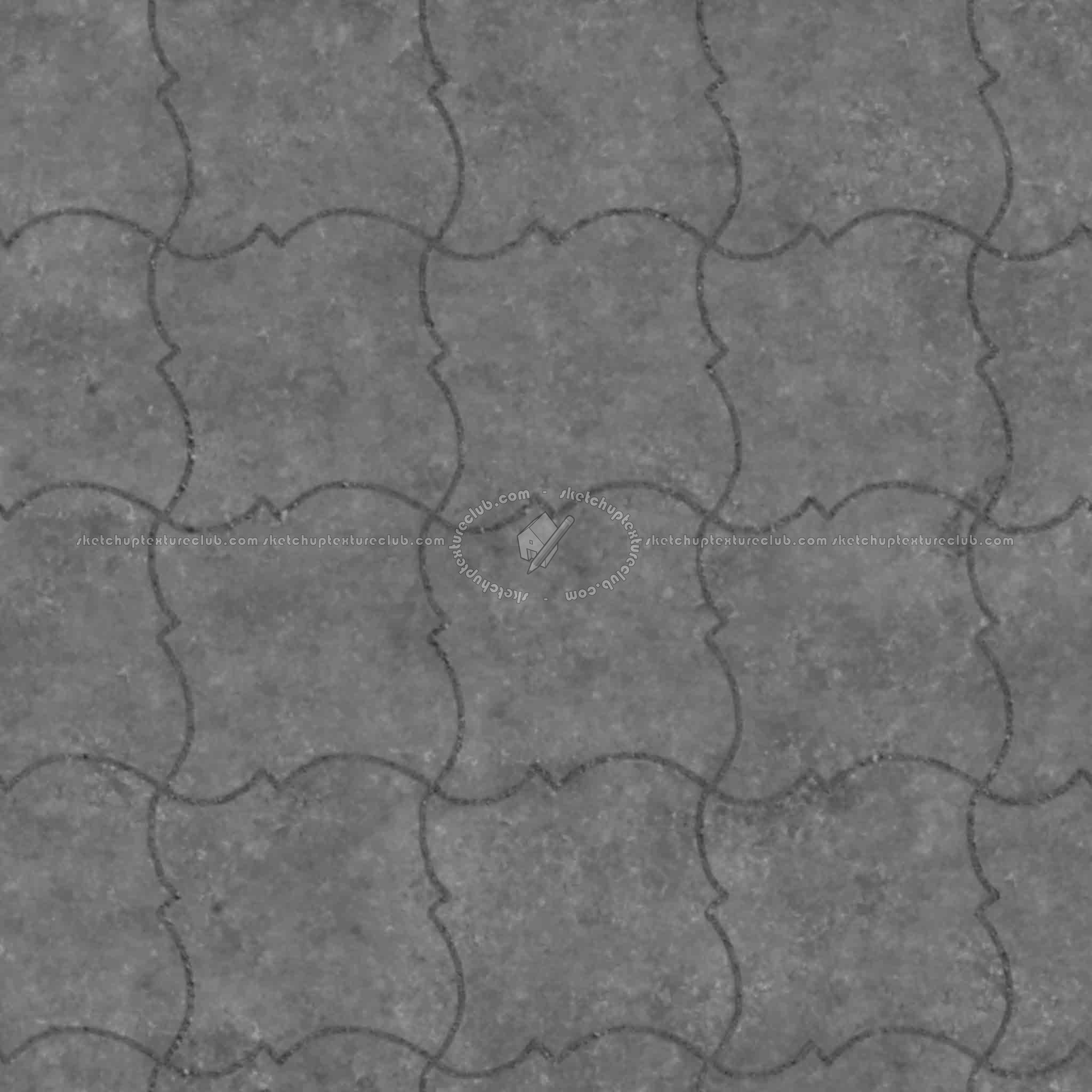 Textures   -   ARCHITECTURE   -   PAVING OUTDOOR   -   Pavers stone   -   Blocks mixed  - Pavers stone mixed size texture seamless 06165 - Displacement