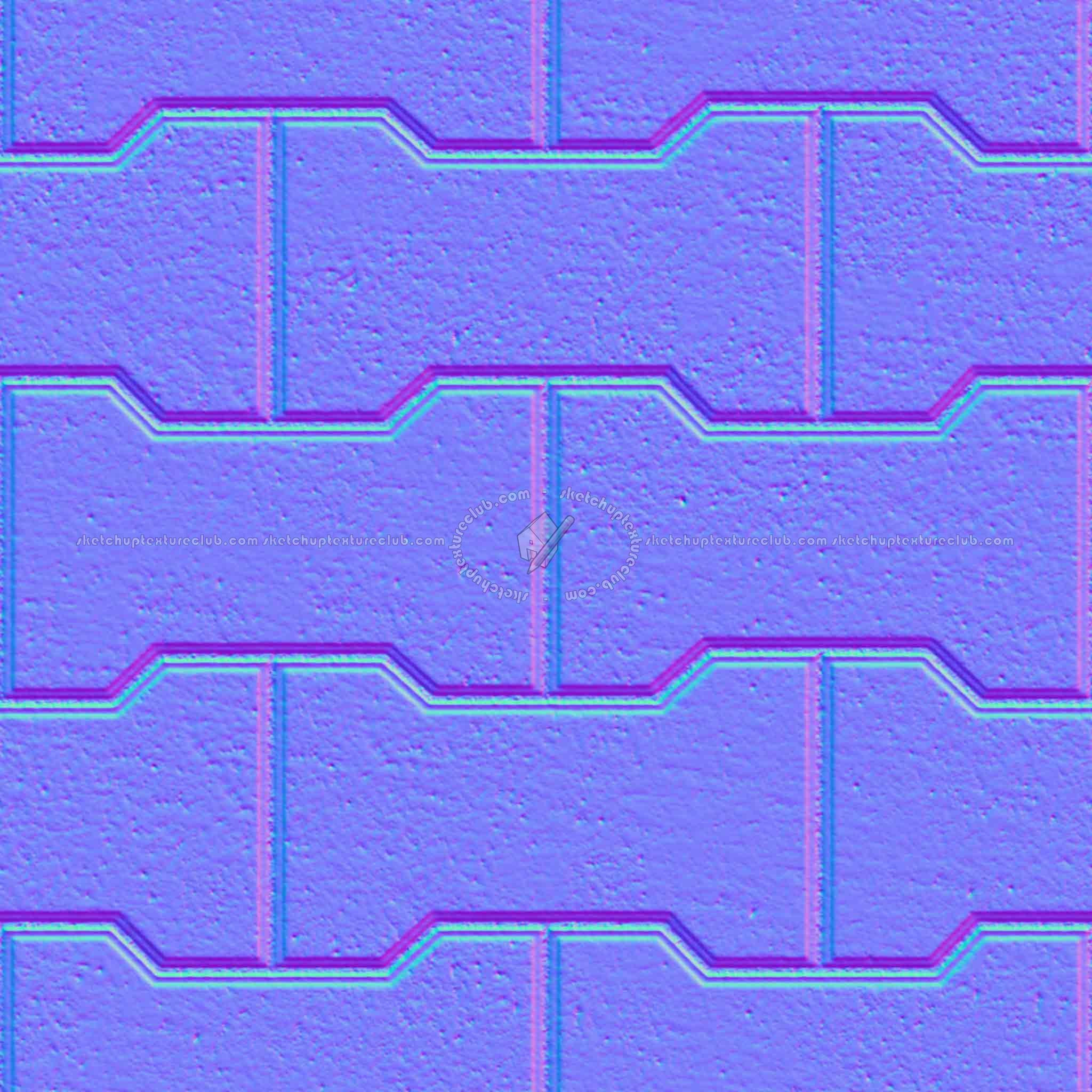 Textures   -   ARCHITECTURE   -   PAVING OUTDOOR   -   Concrete   -   Blocks regular  - Paving outdoor concrete regular block texture seamless 05705 - Normal