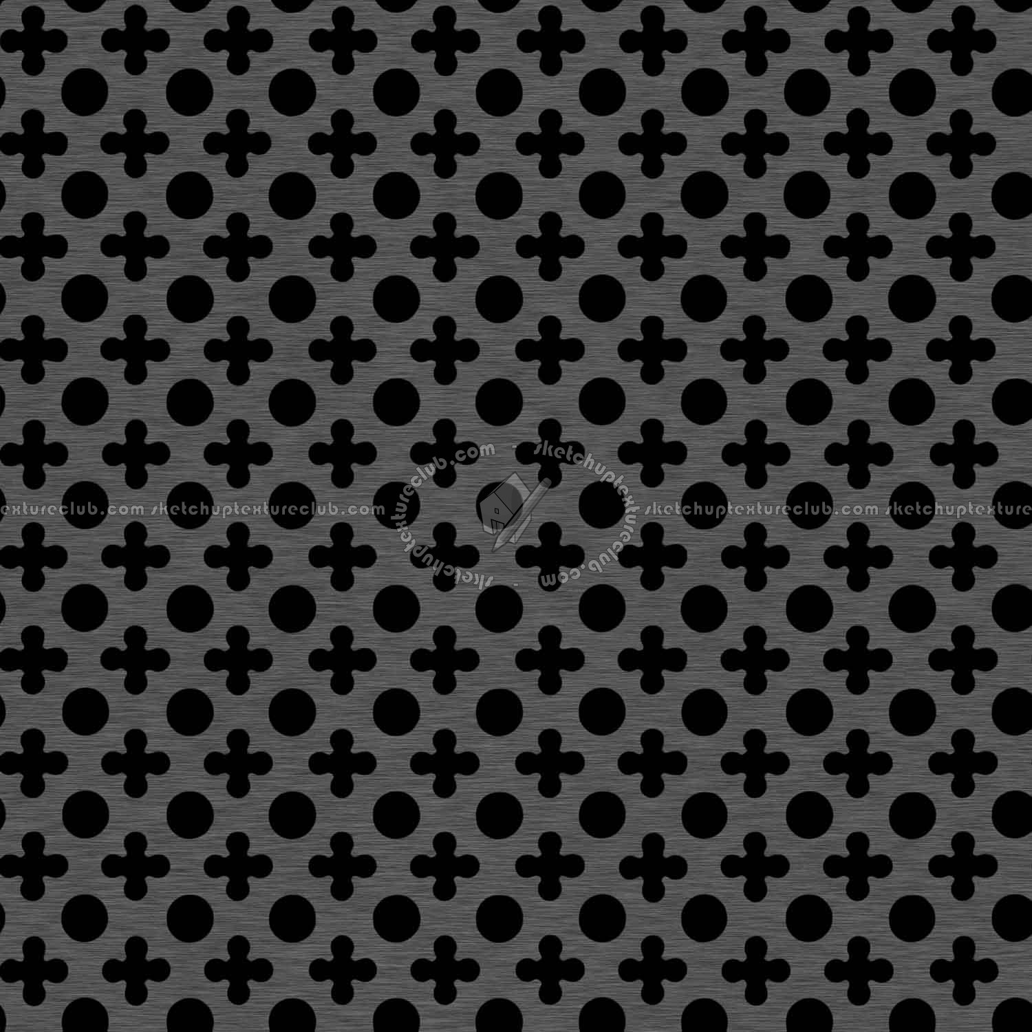 Textures - MATERIALS - METALS - Perforated - Aluminium perforated metal texture seamless 10552 - Specular