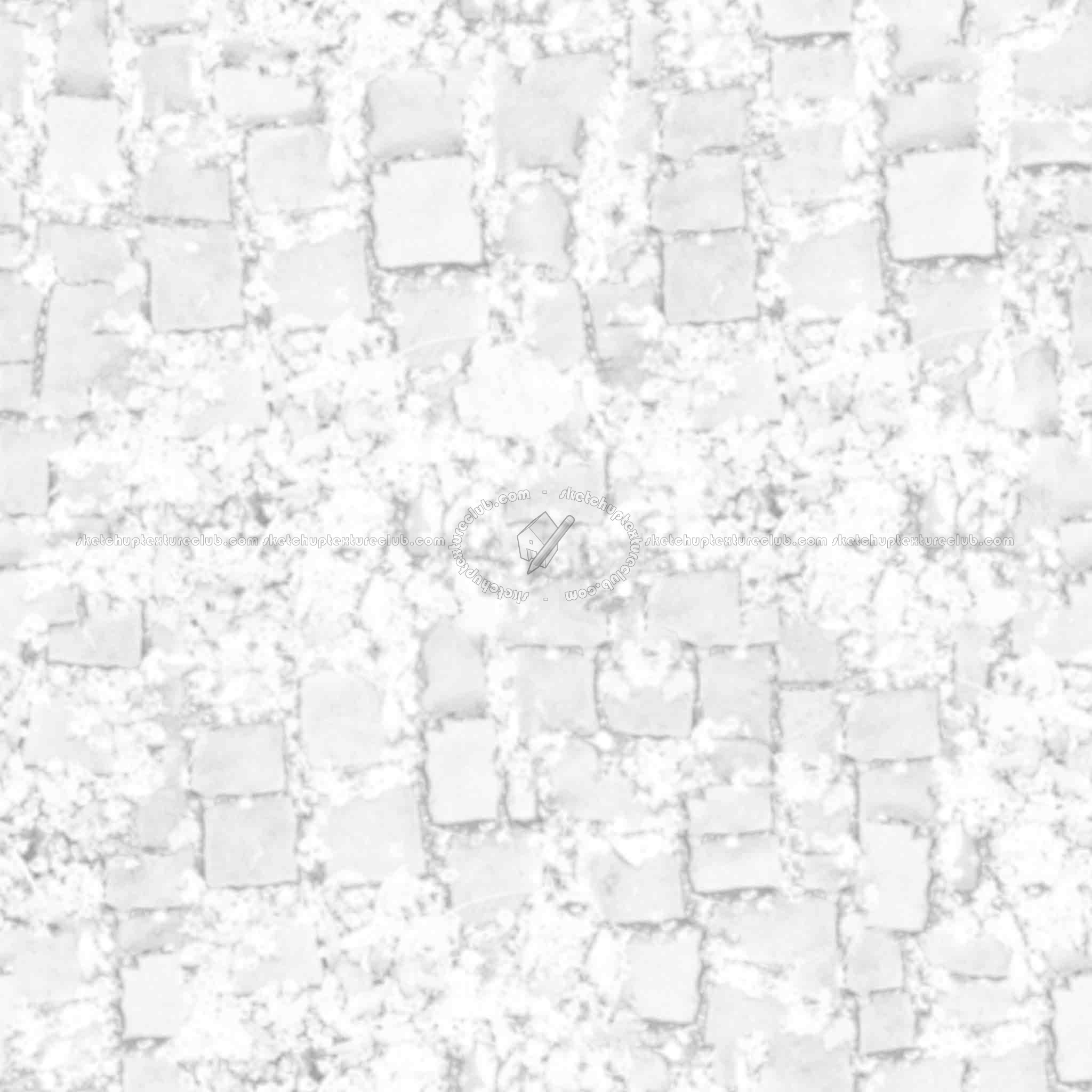 Textures   -   ARCHITECTURE   -   PAVING OUTDOOR   -   Parks Paving  - Damaged park cobblestone paving texture seamless 18834 - Ambient occlusion