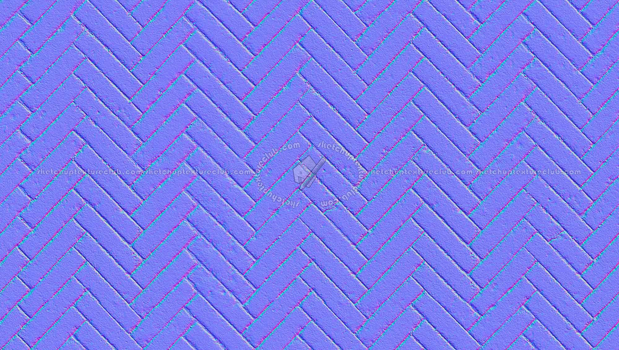 Textures   -   ARCHITECTURE   -   PAVING OUTDOOR   -   Concrete   -   Herringbone  - Herringbone concrete paving outdoor with moss texture seamless 19286 - Normal