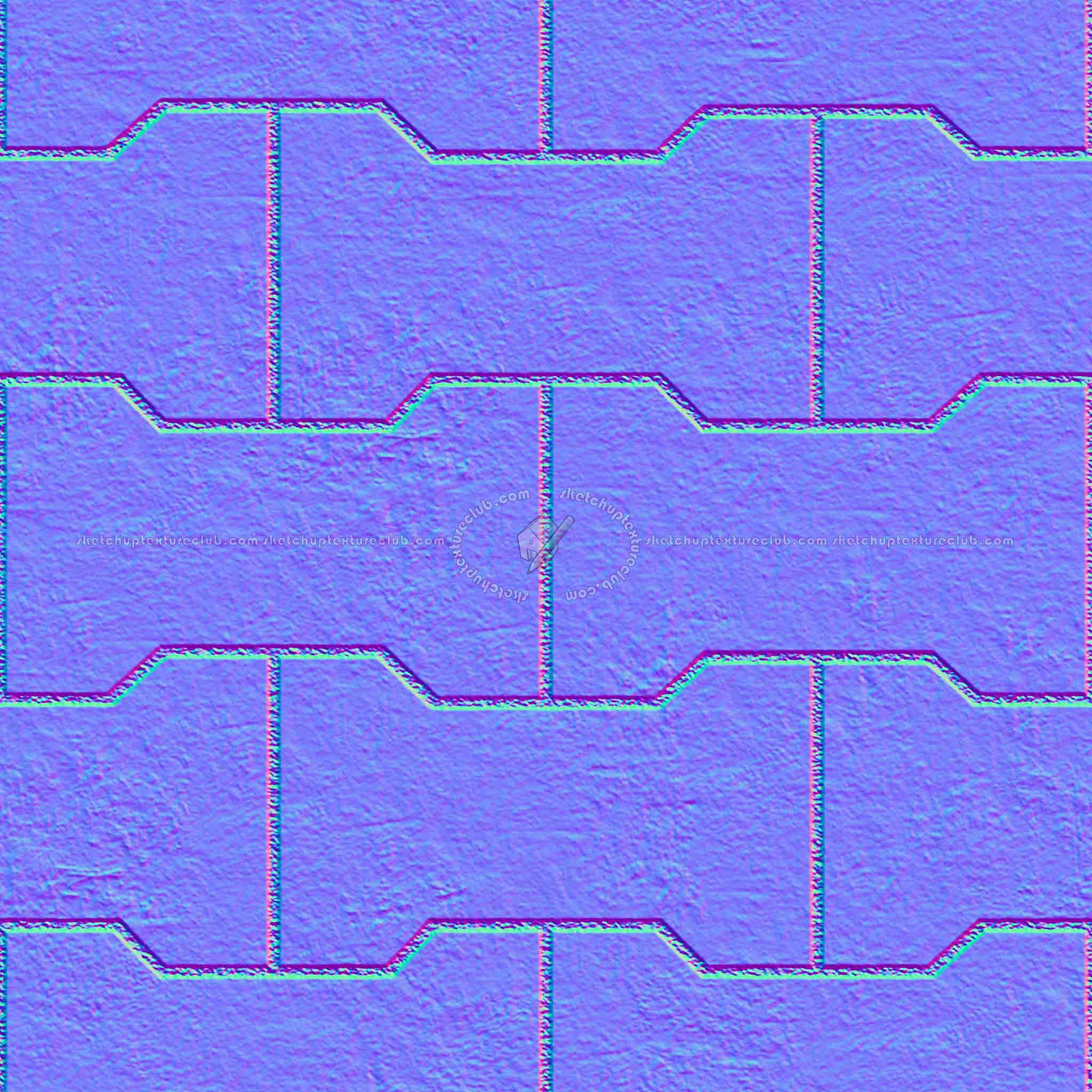 Textures   -   ARCHITECTURE   -   PAVING OUTDOOR   -   Concrete   -   Blocks regular  - Paving outdoor concrete regular block texture seamless 05706 - Normal