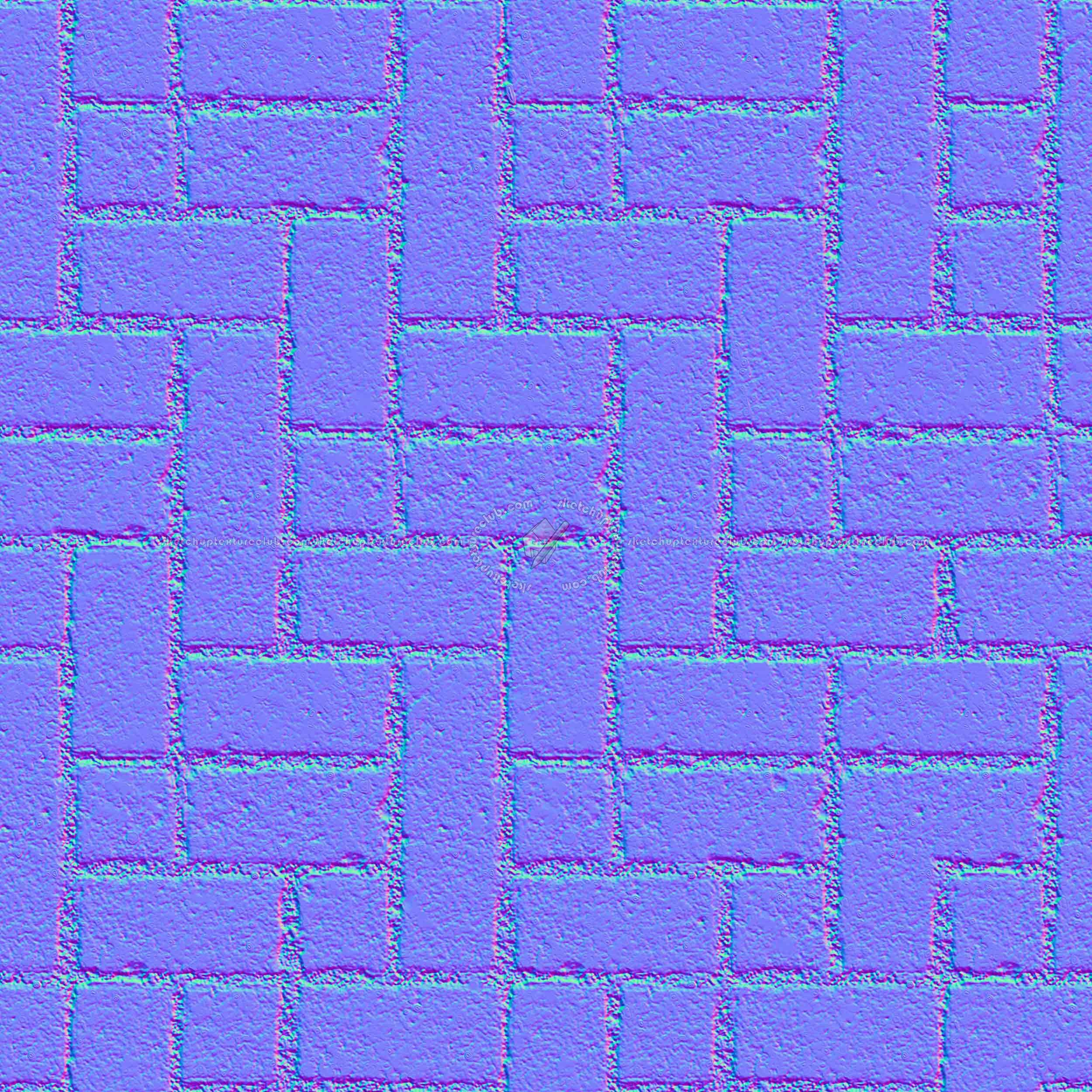 Textures   -   ARCHITECTURE   -   PAVING OUTDOOR   -   Parks Paving  - Concrete block park paving texture seamless 18835 - Normal