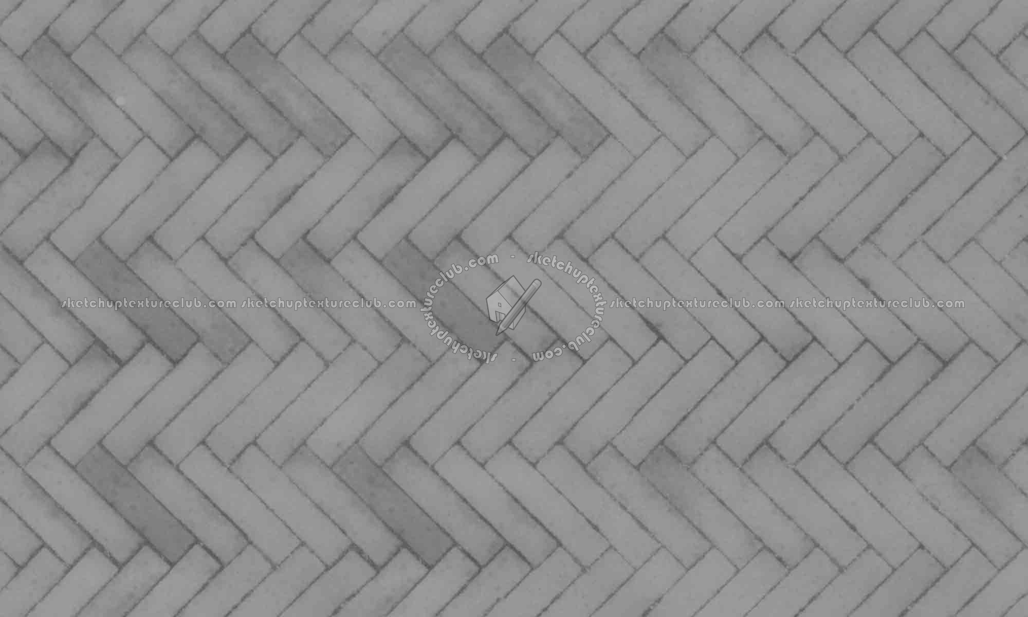 Textures   -   ARCHITECTURE   -   PAVING OUTDOOR   -   Concrete   -   Herringbone  - Herringbone concrete paving outdoor with moss texture seamless 19287 - Displacement