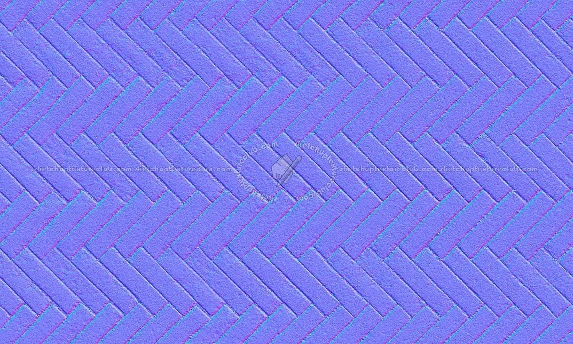 Textures   -   ARCHITECTURE   -   PAVING OUTDOOR   -   Concrete   -   Herringbone  - Herringbone concrete paving outdoor with moss texture seamless 19287 - Normal