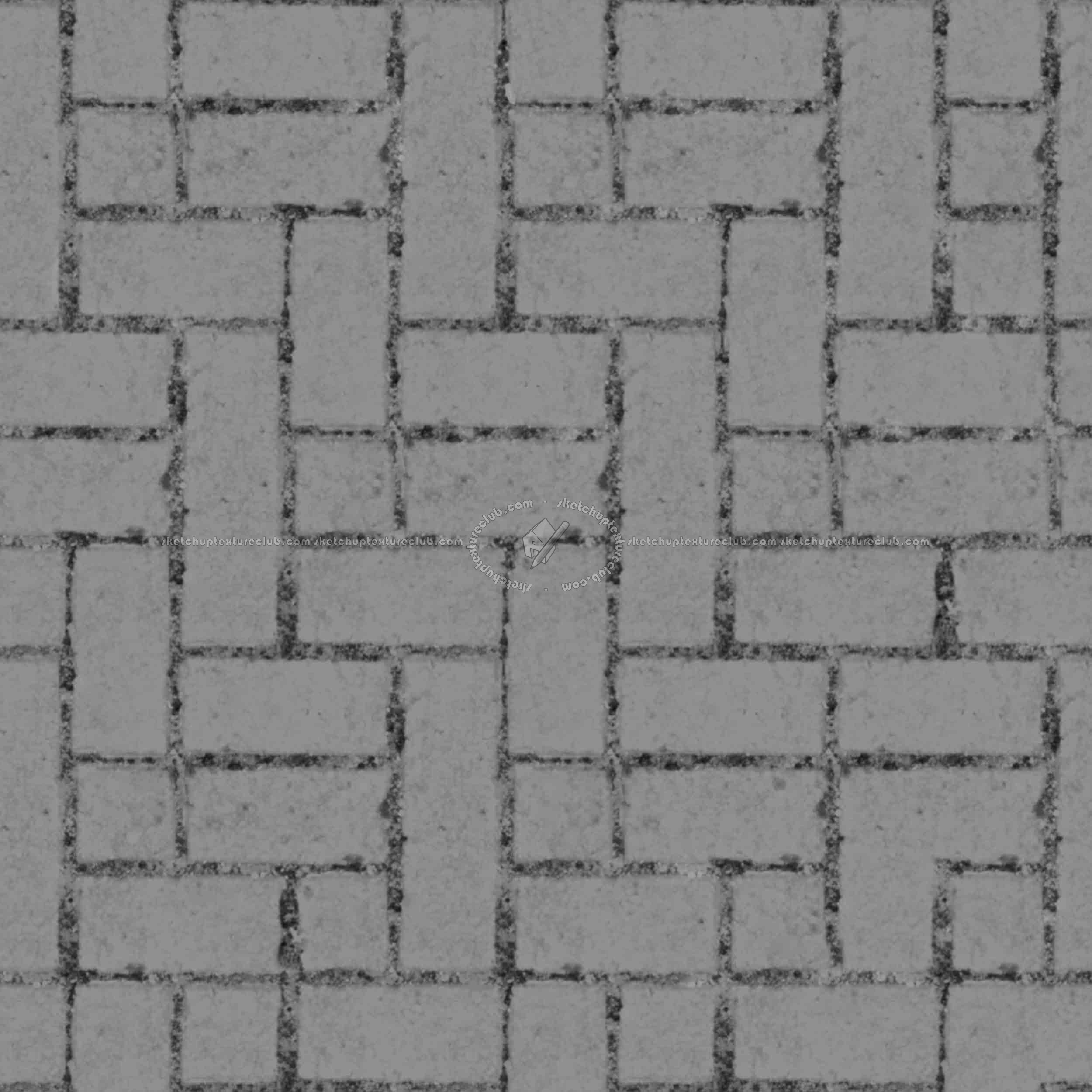 Textures   -   ARCHITECTURE   -   PAVING OUTDOOR   -   Parks Paving  - Concrete block park paving texture seamless 18836 - Displacement