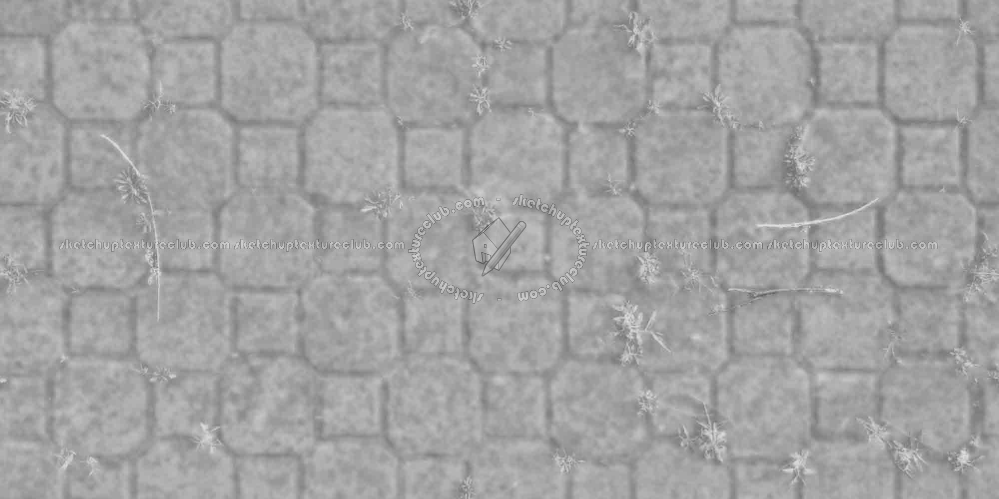 Textures   -   ARCHITECTURE   -   PAVING OUTDOOR   -   Concrete   -   Blocks damaged  - Damaged concrete outdoor paving with grass texture seamless 20783 - Displacement