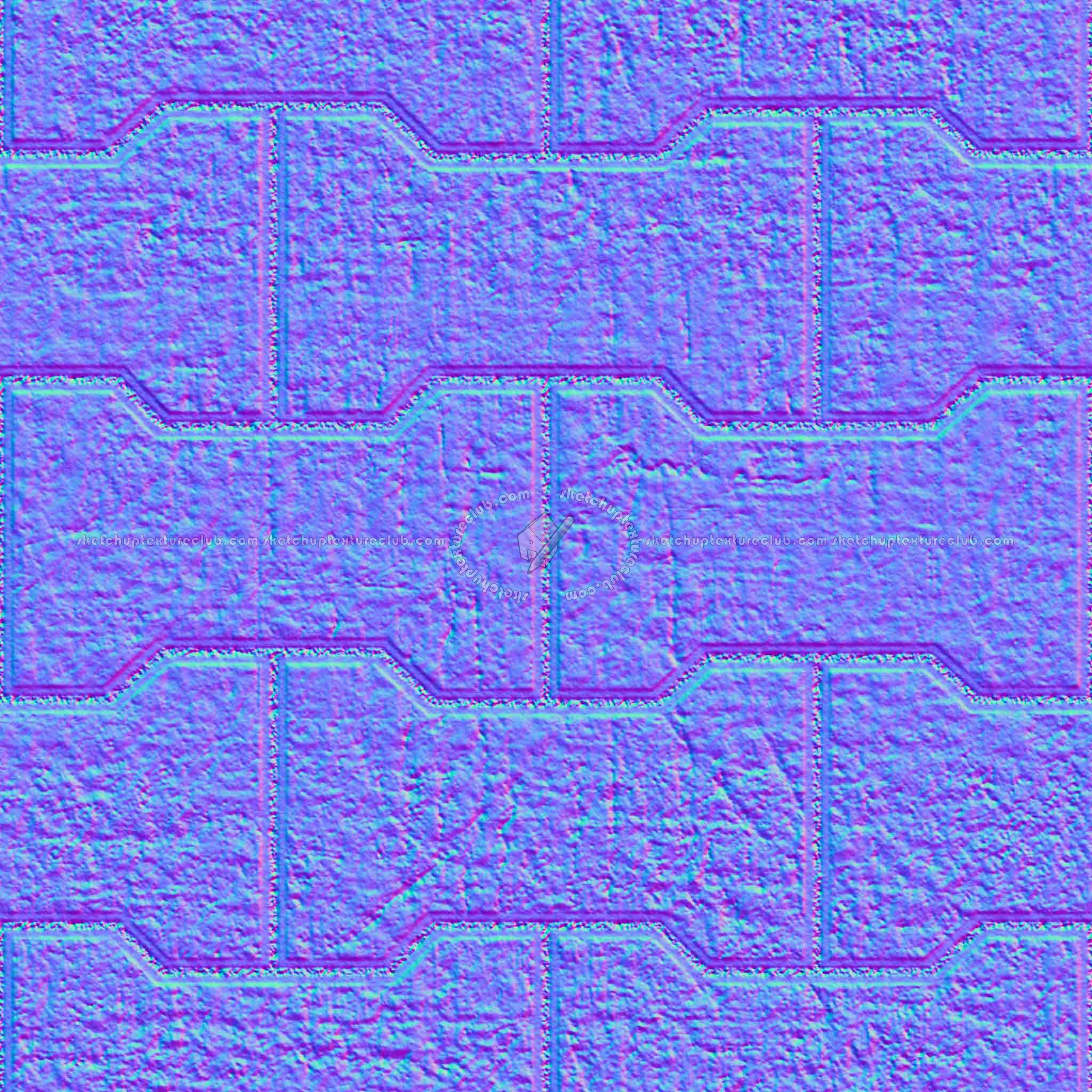 Textures   -   ARCHITECTURE   -   PAVING OUTDOOR   -   Concrete   -   Blocks regular  - Paving outdoor concrete regular block texture seamless 05709 - Normal