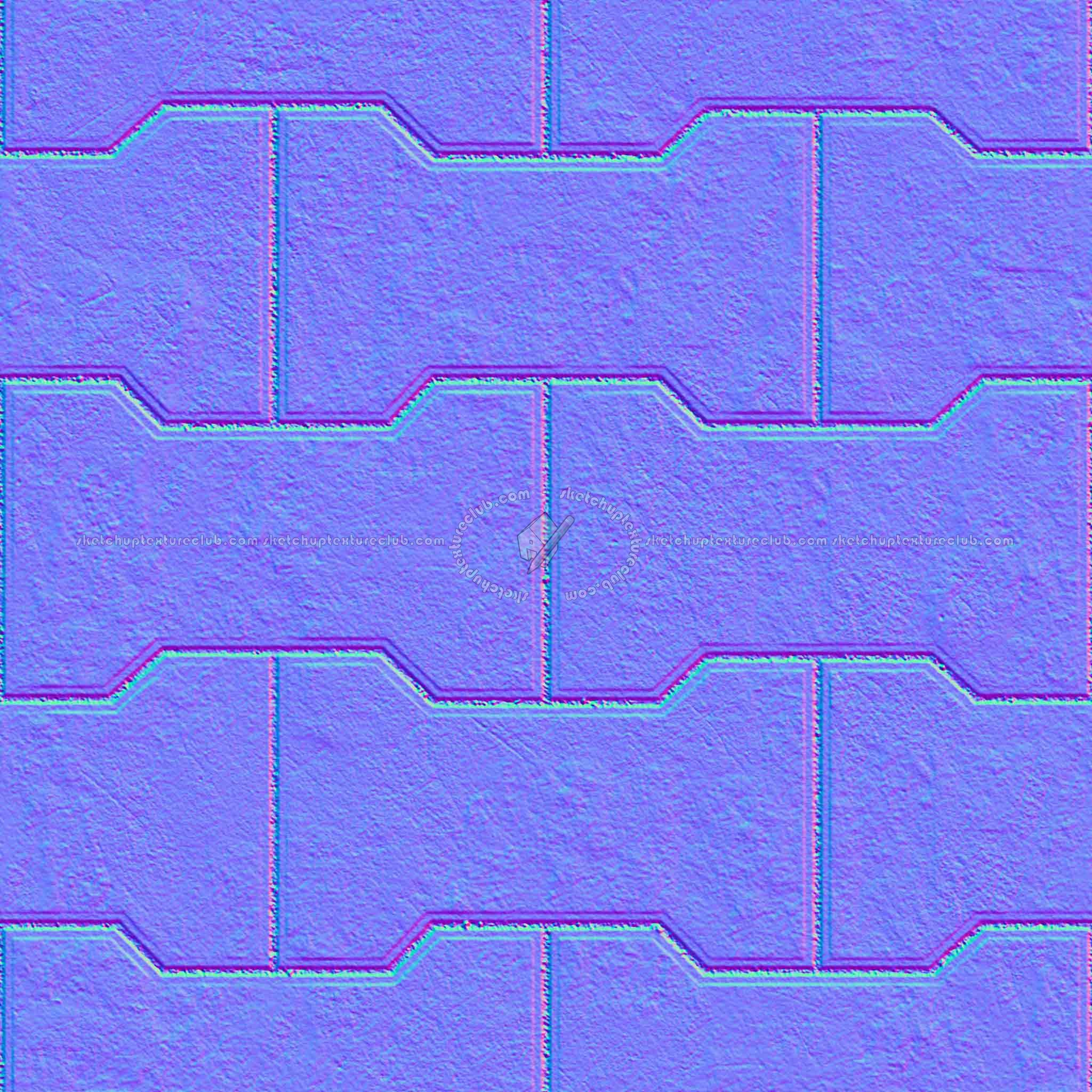 Textures   -   ARCHITECTURE   -   PAVING OUTDOOR   -   Concrete   -   Blocks regular  - Paving outdoor concrete regular block texture seamless 05710 - Normal