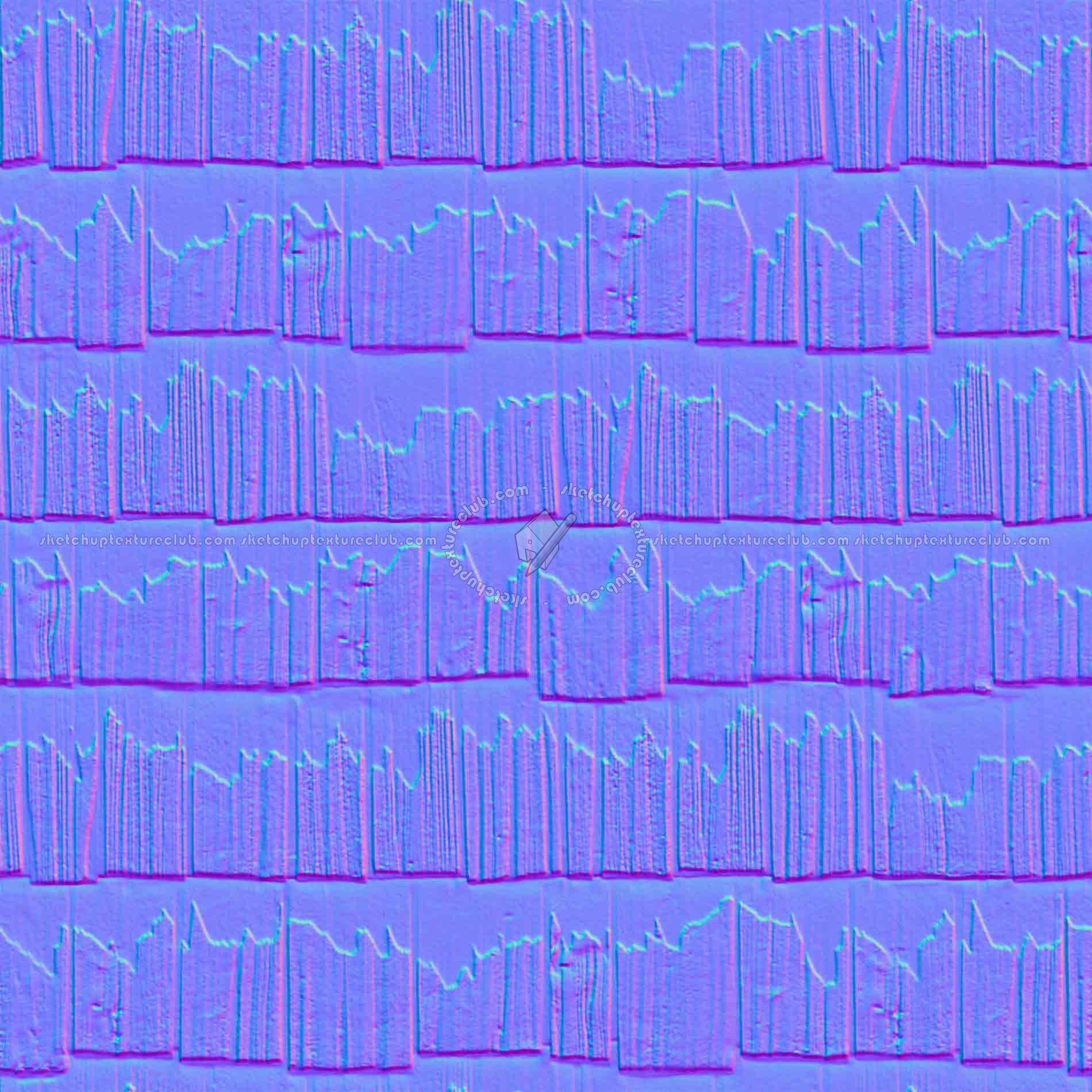 Textures   -   ARCHITECTURE   -   ROOFINGS   -   Shingles wood  - Wood shingle roof texture seamless 03866 - Normal