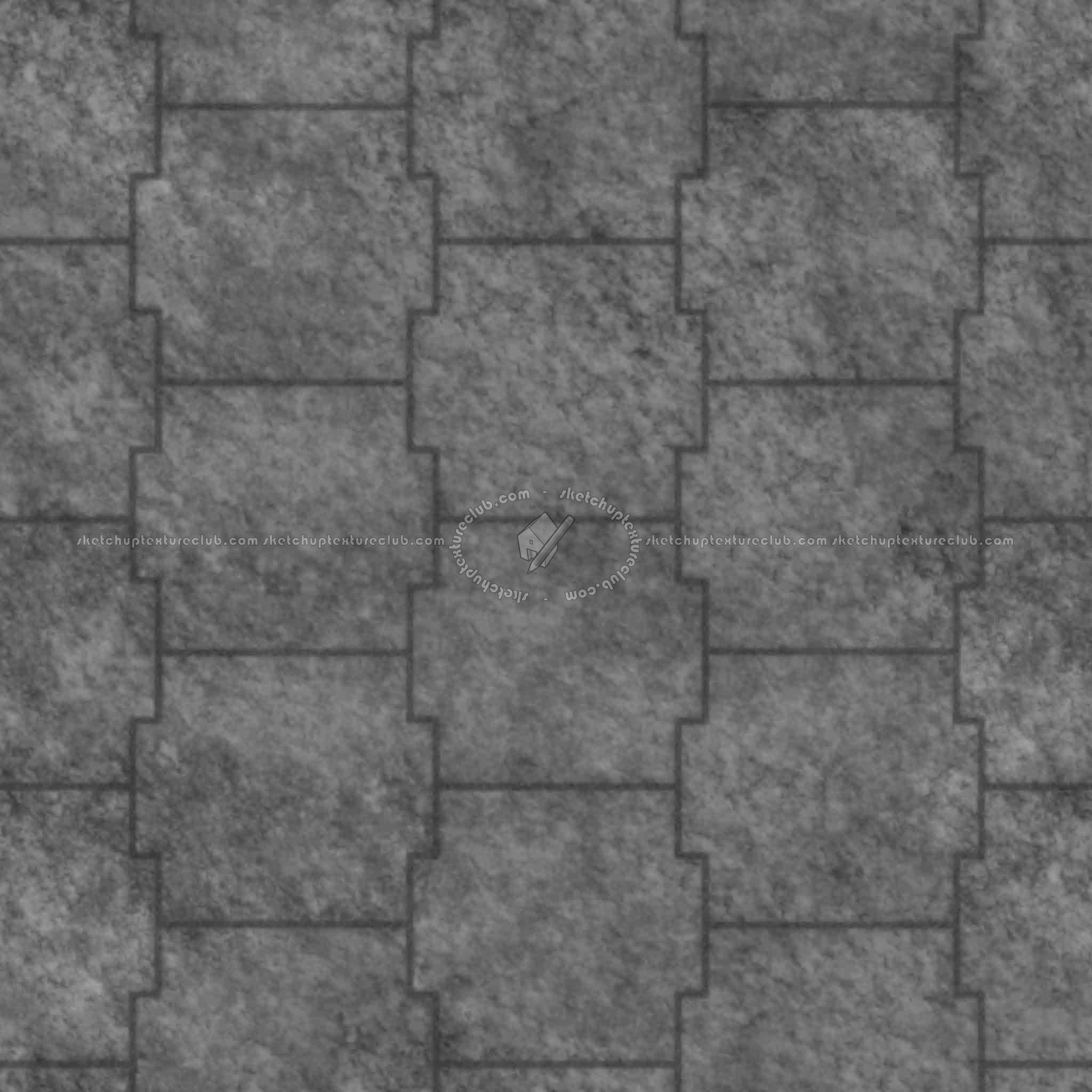 Textures   -   ARCHITECTURE   -   PAVING OUTDOOR   -   Pavers stone   -   Blocks mixed  - Pavers stone mixed size texture seamless 06174 - Displacement