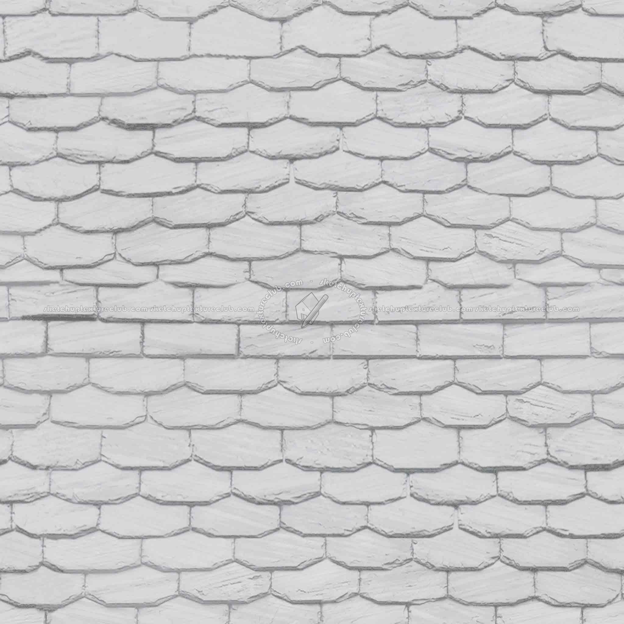 Textures - ARCHITECTURE - ROOFINGS - Slate roofs - Slate roofing texture seamless 03983 - Bump