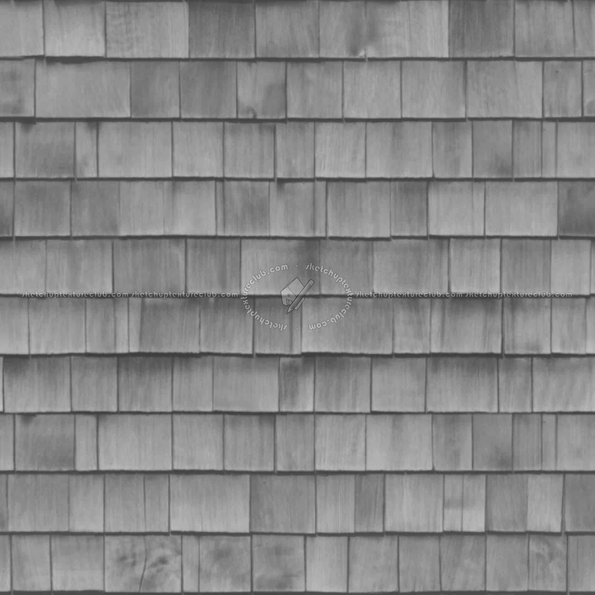 Textures   -   ARCHITECTURE   -   ROOFINGS   -   Shingles wood  - Wood shingle roof texture seamless 03868 - Displacement