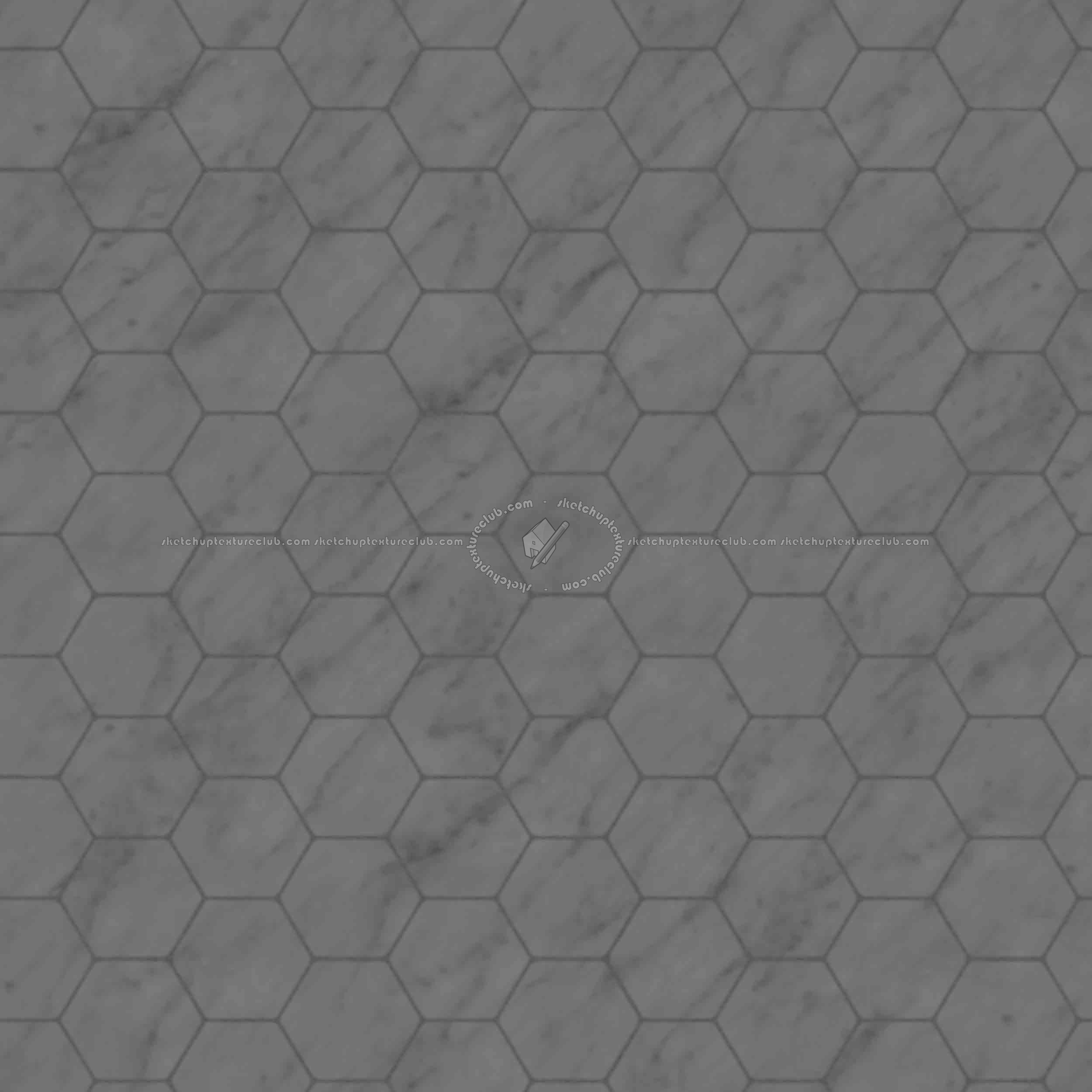 Textures   -   ARCHITECTURE   -   TILES INTERIOR   -   Marble tiles   -   Marble geometric patterns  - Hexagonal white marble floor tile texture seamless 1 21126 - Displacement