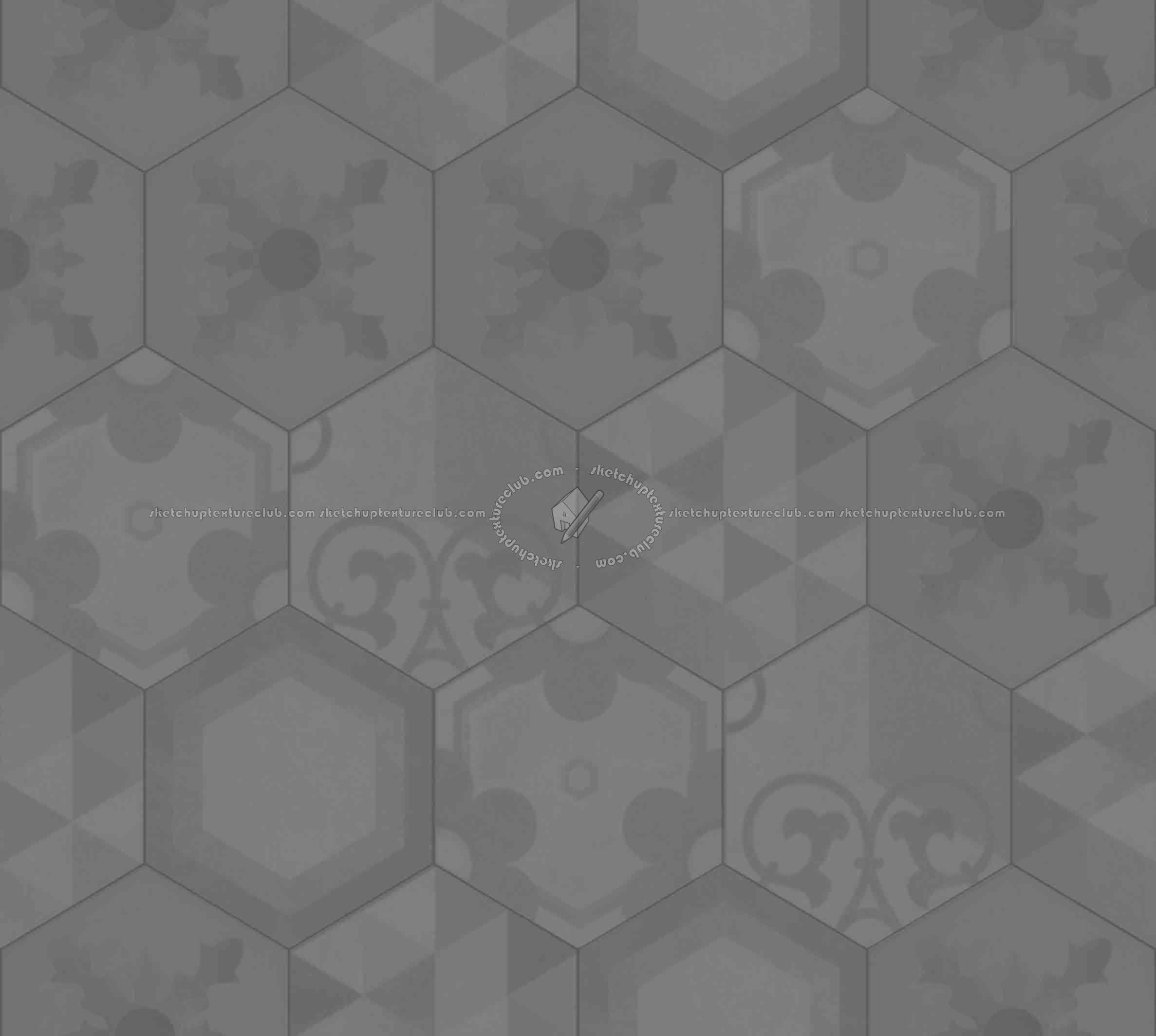 Textures   -   ARCHITECTURE   -   TILES INTERIOR   -   Hexagonal mixed  - Hexagonal tile texture seamless 16873 - Displacement