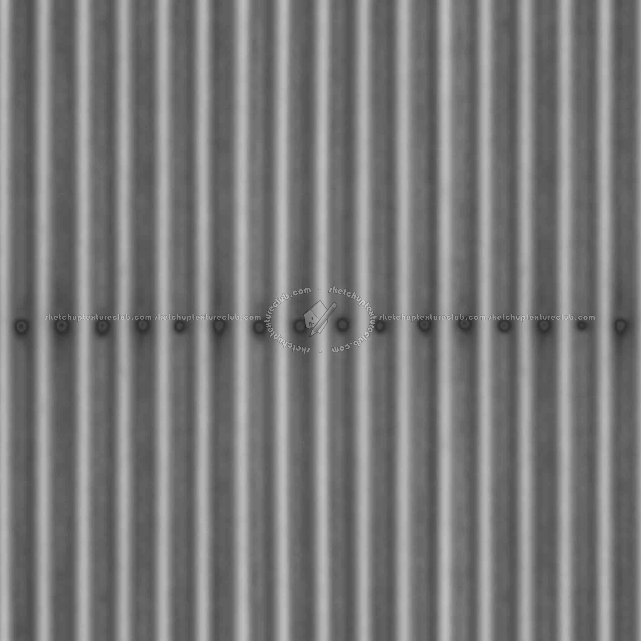 Textures   -   MATERIALS   -   METALS   -   Corrugated  - Corrugated metal texture seamless 10008 - Displacement