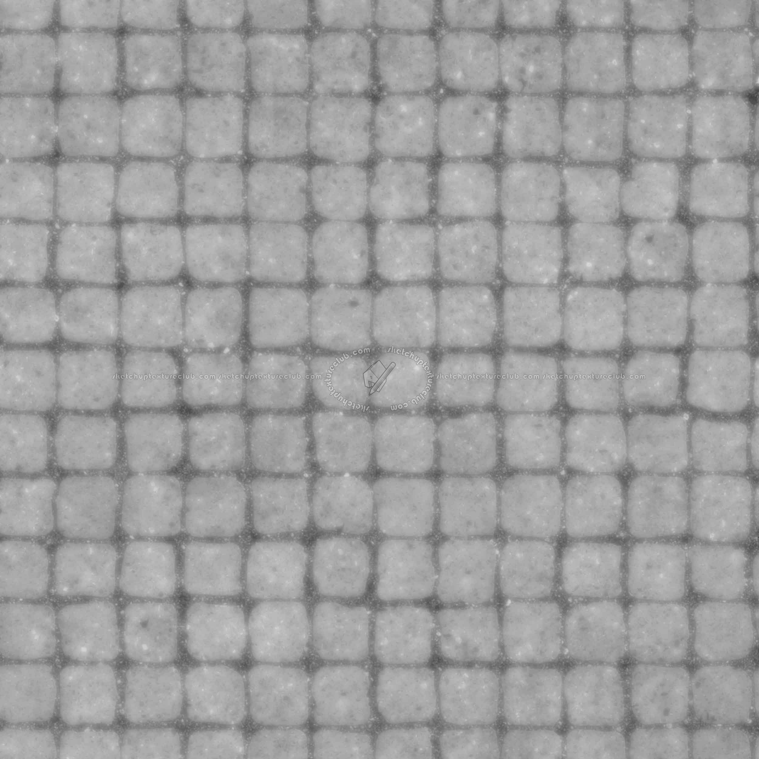 Textures   -   ARCHITECTURE   -   ROADS   -   Paving streets   -   Cobblestone  - Street paving cobblestone texture seamless 07423 - Displacement