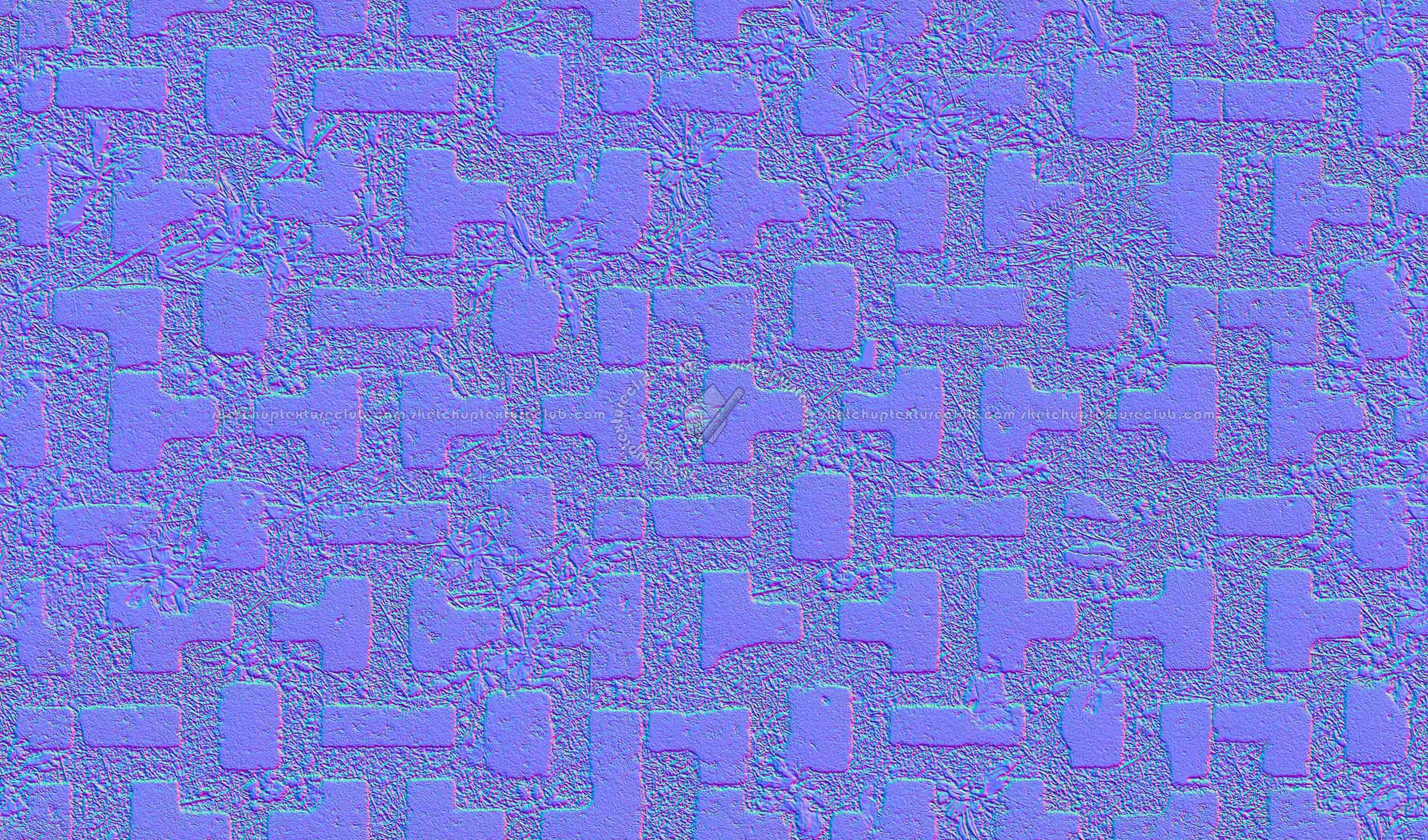 Textures   -   ARCHITECTURE   -   PAVING OUTDOOR   -   Parks Paving  - Concrete park paving texture seamless 19523 - Normal